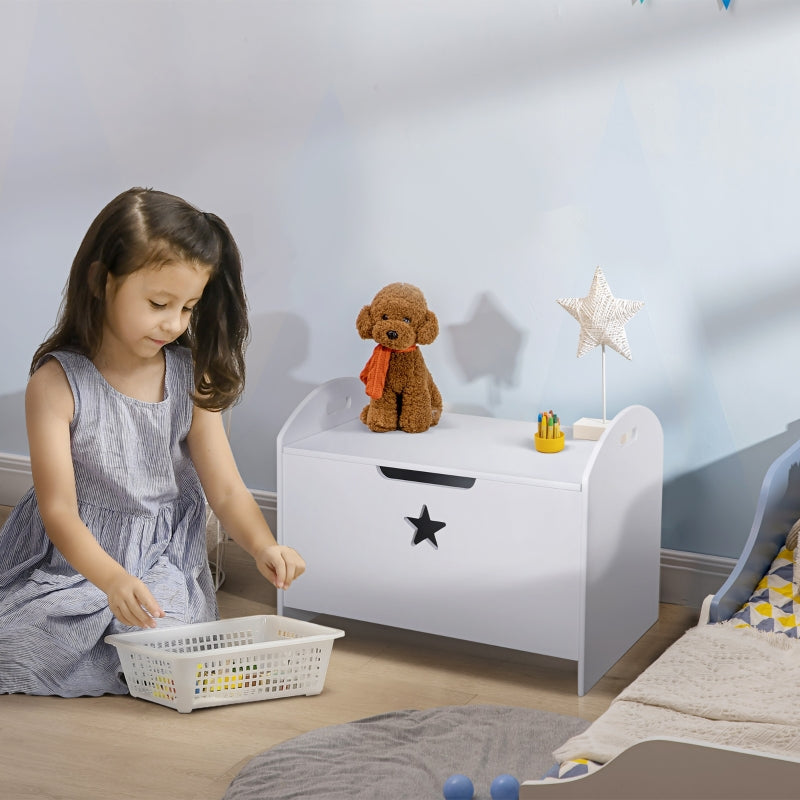 Nancy's Pudsey Houten speelgoedkist,  Bank voor kinderen, Opbergkist voor kinderkamer Wit