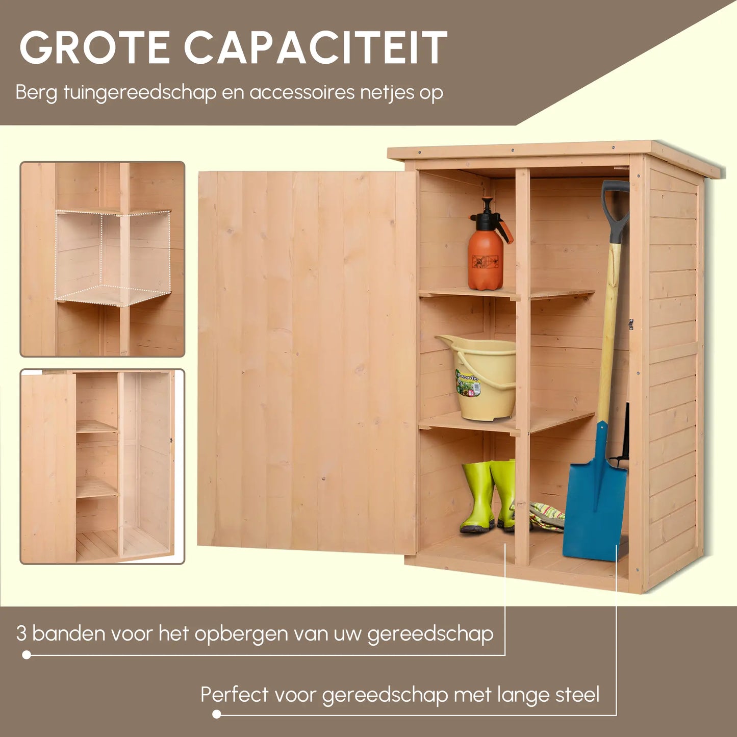 Nancy's Garstang Tuinkast - Schuur - Dennenhout - ± 75 x 55 x 115 cm