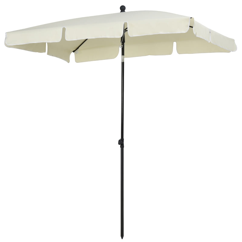 Nancy's Mandeville Parasol - Zonwering - Tuinparasol - Balkonparasol - Crémewit - Opvouwbaar - ± 200 x 130 cm