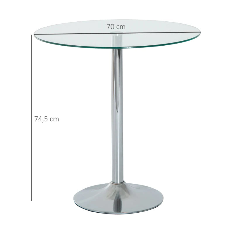 Nancy's Novalesa Eettafel Rond - Eetkamertafel - Glas - ± Ø 70 x 75 cm