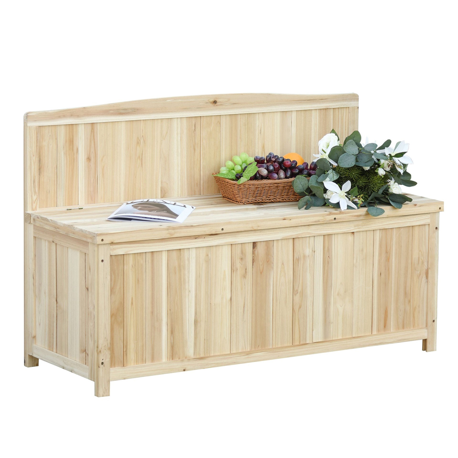 Nancy's Orchard Tuinbank - Kistbank - Opbergruimte - 2-Zitsbank - Naturel - 115 x 45 x 75 cm