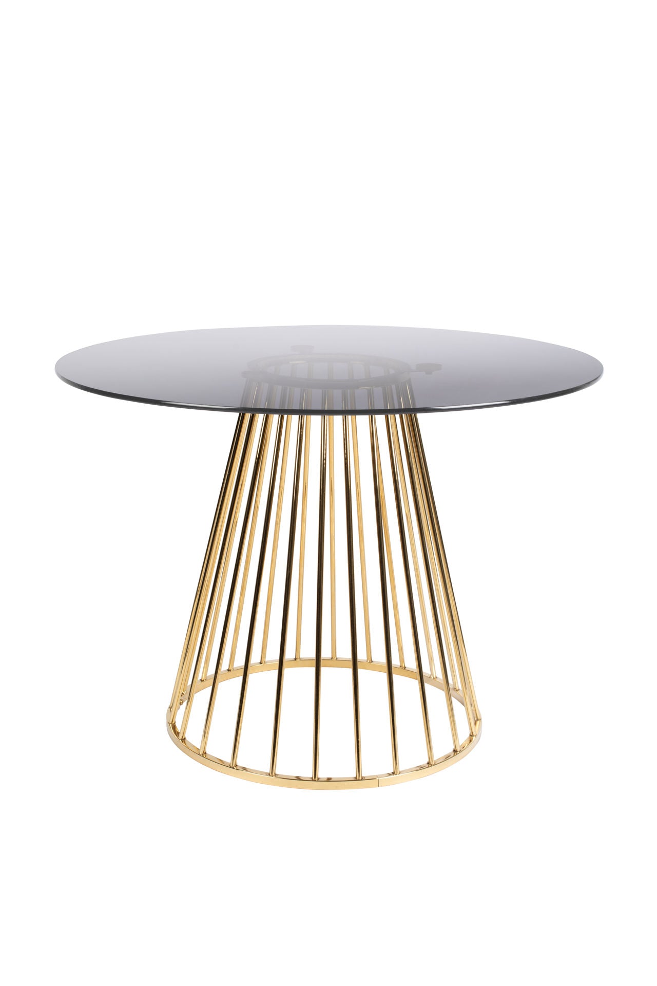 Nancy's Gering Dining Table - Dining Room Table - Kitchen Table - Gold - Glass / Steel - ± Ø 105 x 75 cm