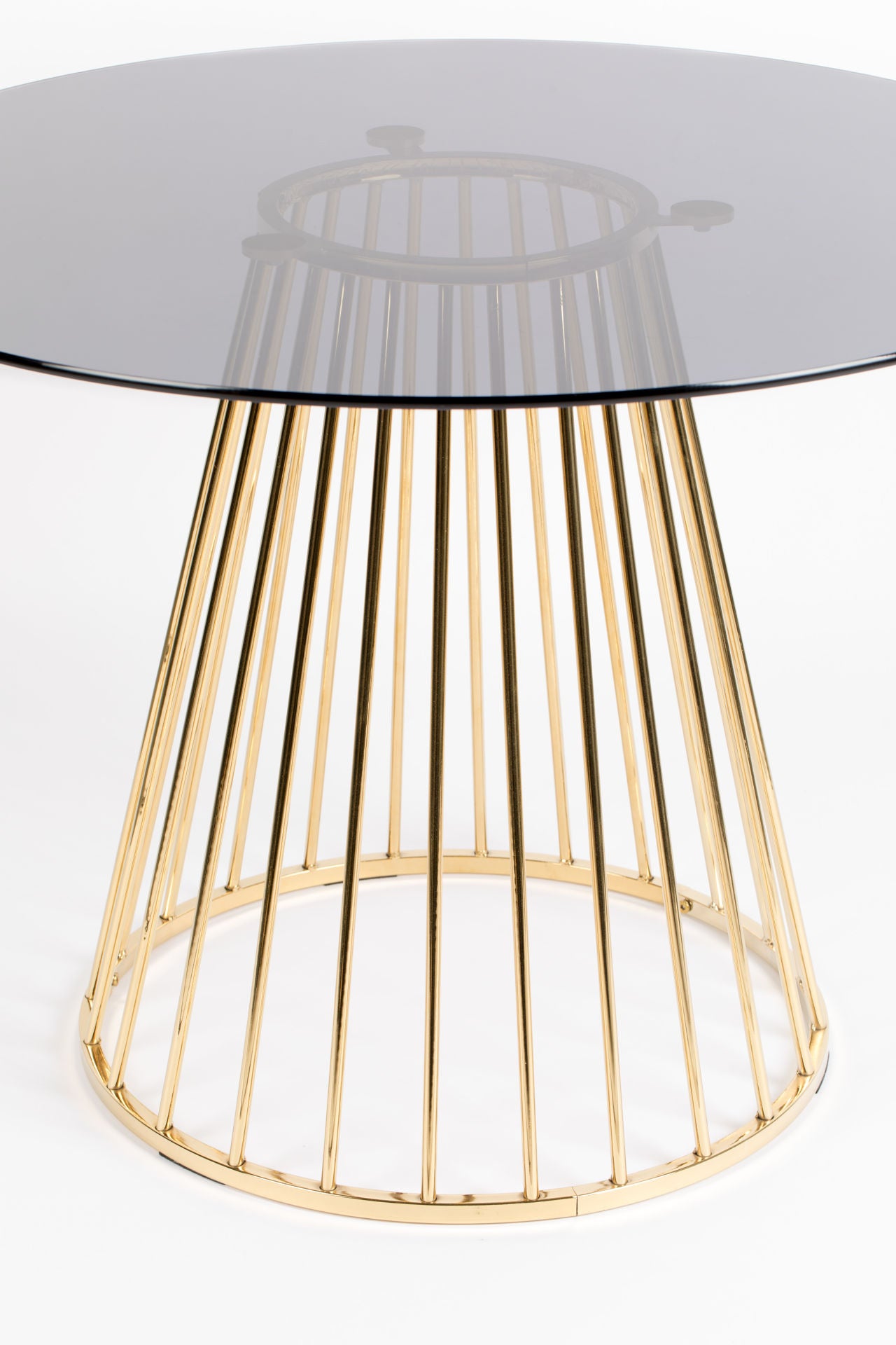 Nancy's Gering Eettafel - Eetkamertafel - Keukentafel - Goud - Glas / Staal - ± Ø 105 x 75 cm