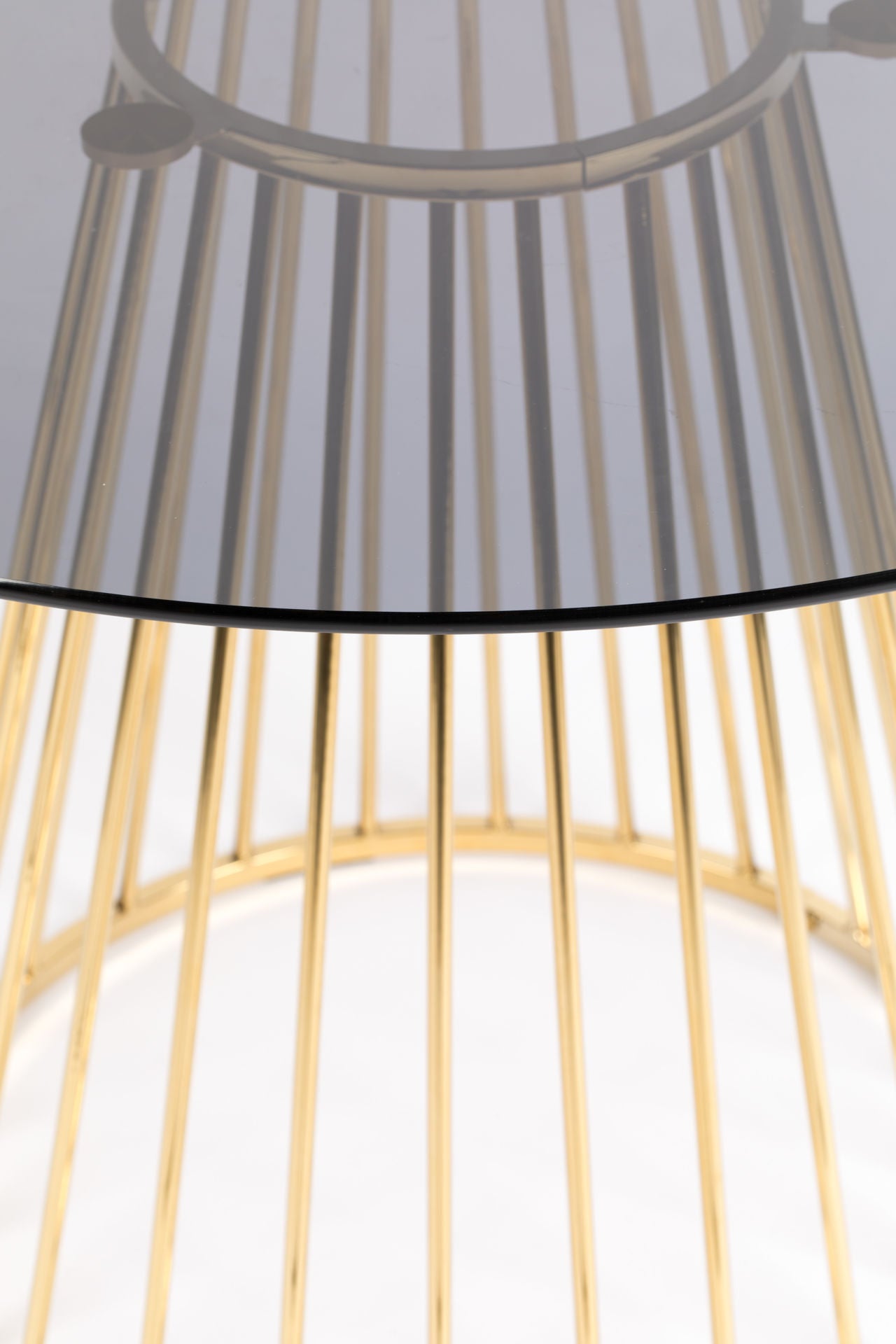 Nancy's Gering Eettafel - Eetkamertafel - Keukentafel - Goud - Glas / Staal - ± Ø 105 x 75 cm