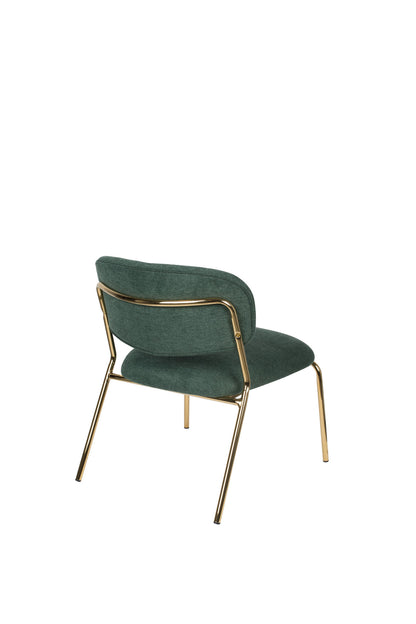 Nancy's Lake Los Angeles Lounge Chair - Industrieel -Donkergroen - Polyester, Multiplex, Staal - 60 cm x 56 cm x 68 cm