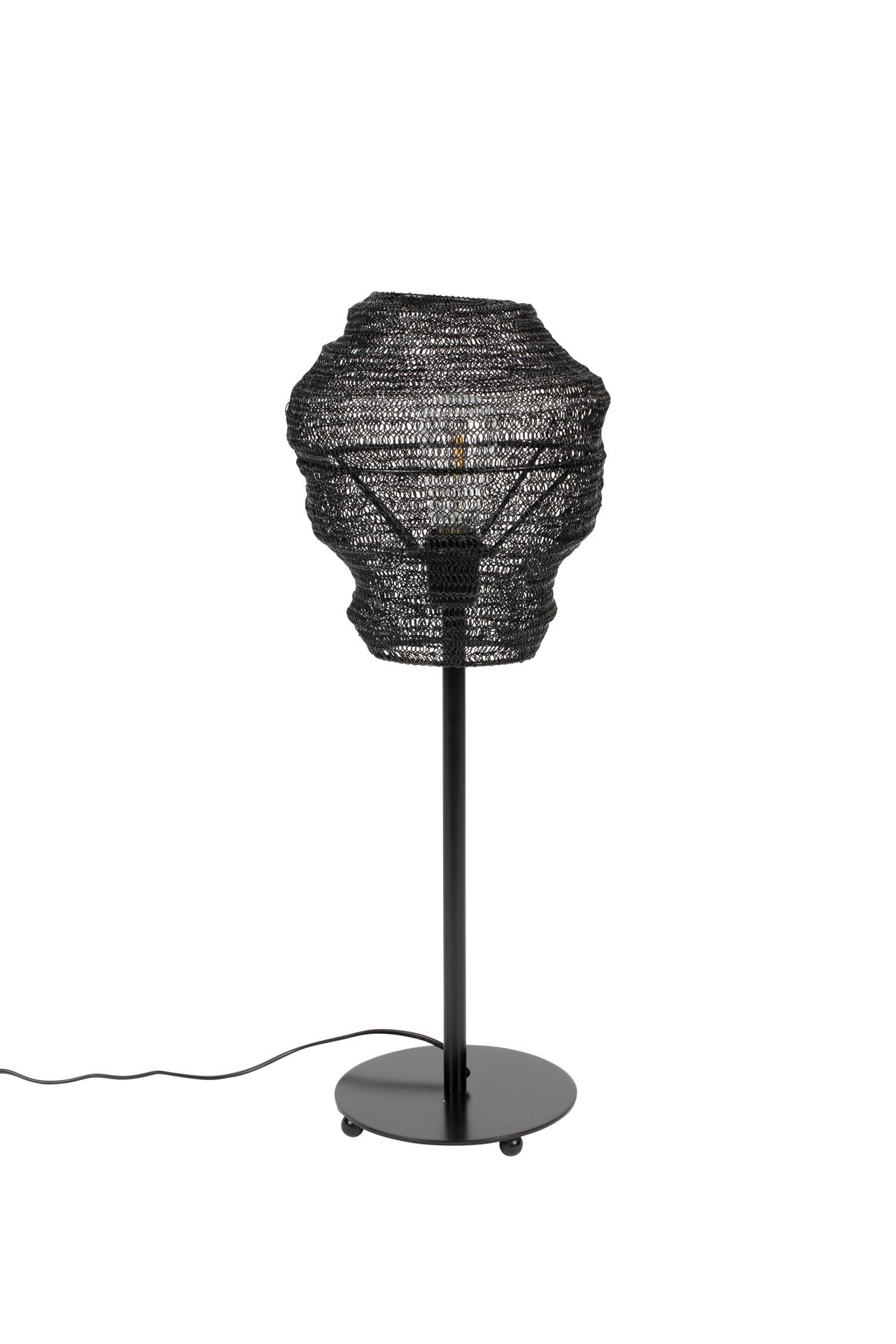 Nancy's Hailey Tafellamp - Modern - Zwart - IJzer - 27 cm x 27 cm x 69 cm