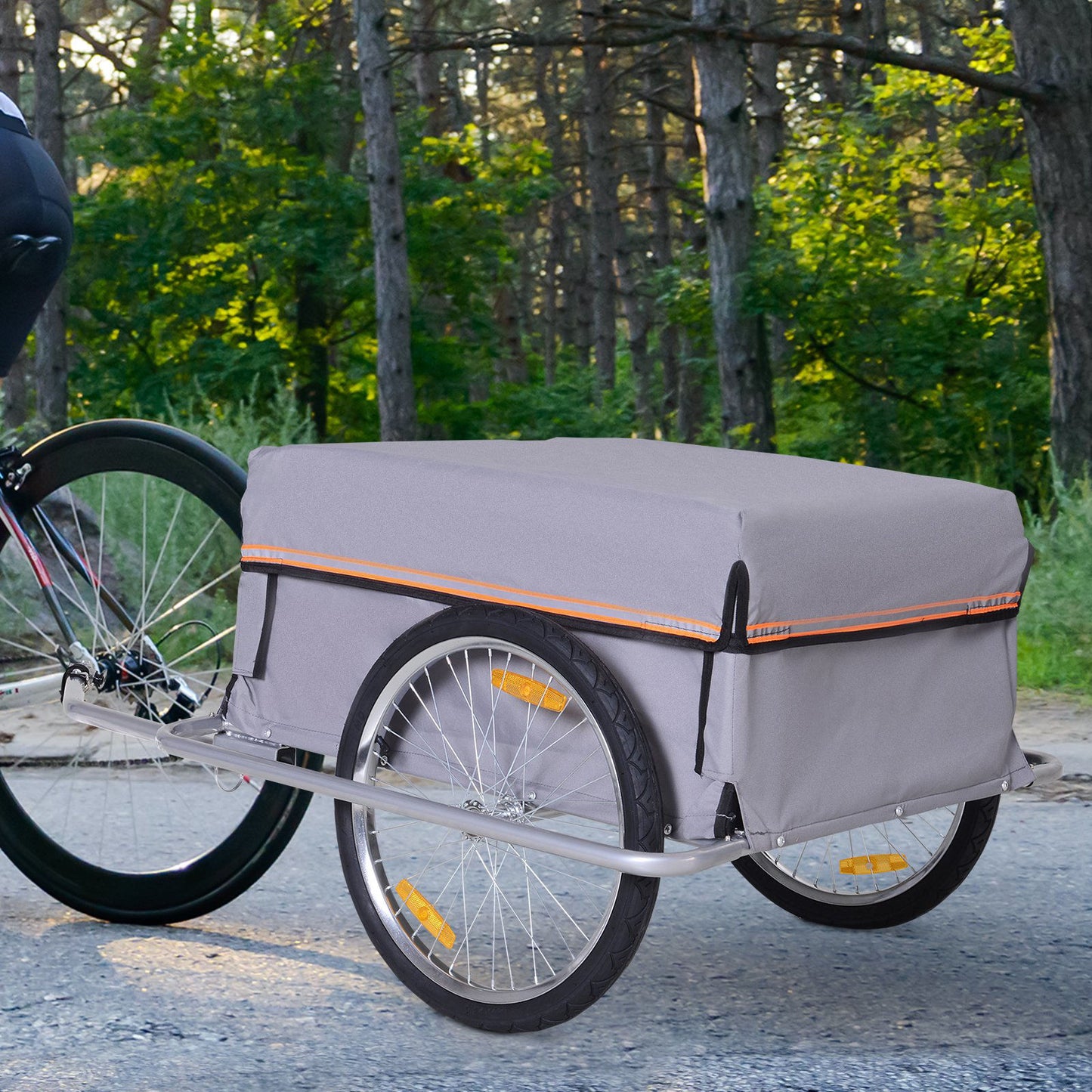 Nancy's Taitts Fietskar - Fiets aanhangwagen - Grijs - ± 140 x 90 x 60 cm