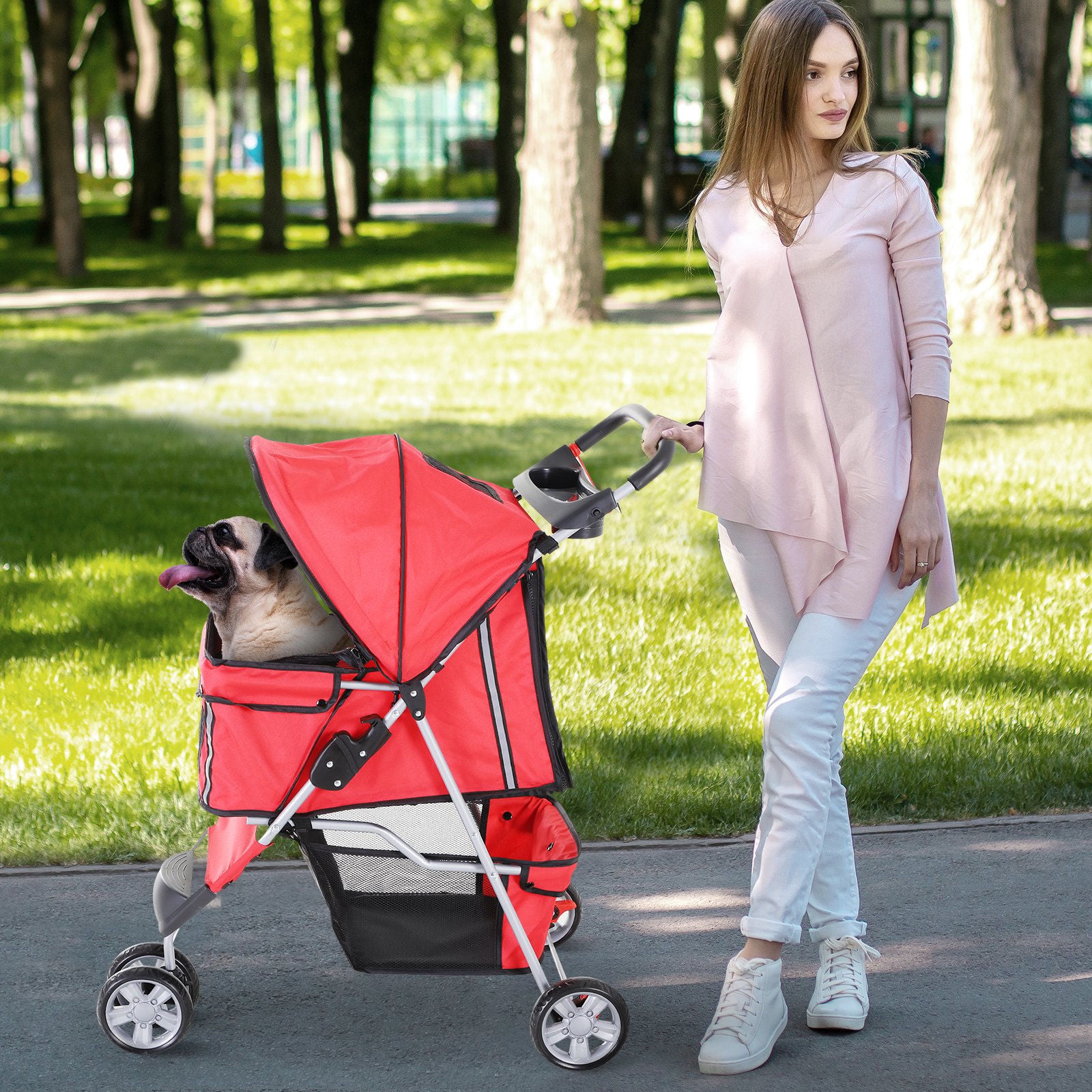 Nancy's The Garden Honden buggy honden katten veelkleurig (rood)