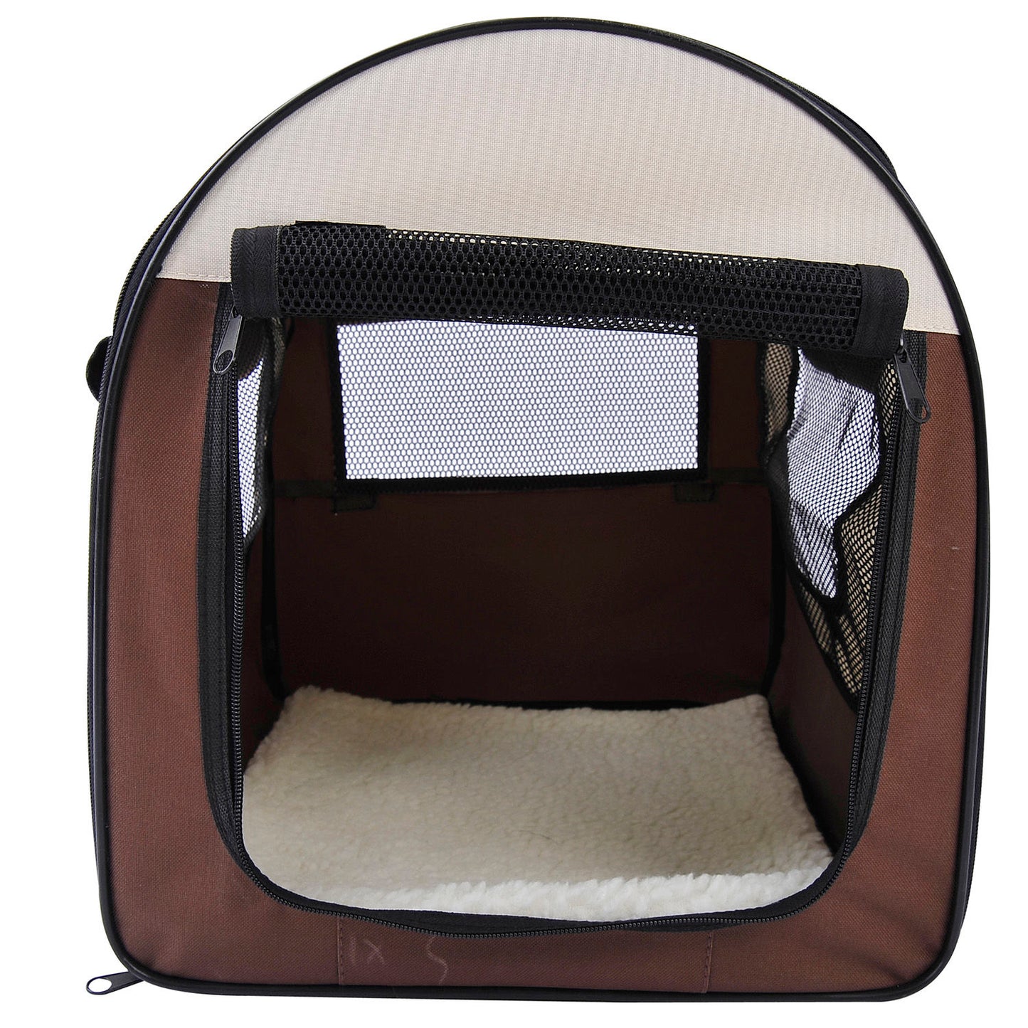 Nancy's Welch Town Opvouwbare Hondentransportbox - Bruin - Stof, Pvc, Staal - 24,02 cm x 18,11 cm x 20,08 cm