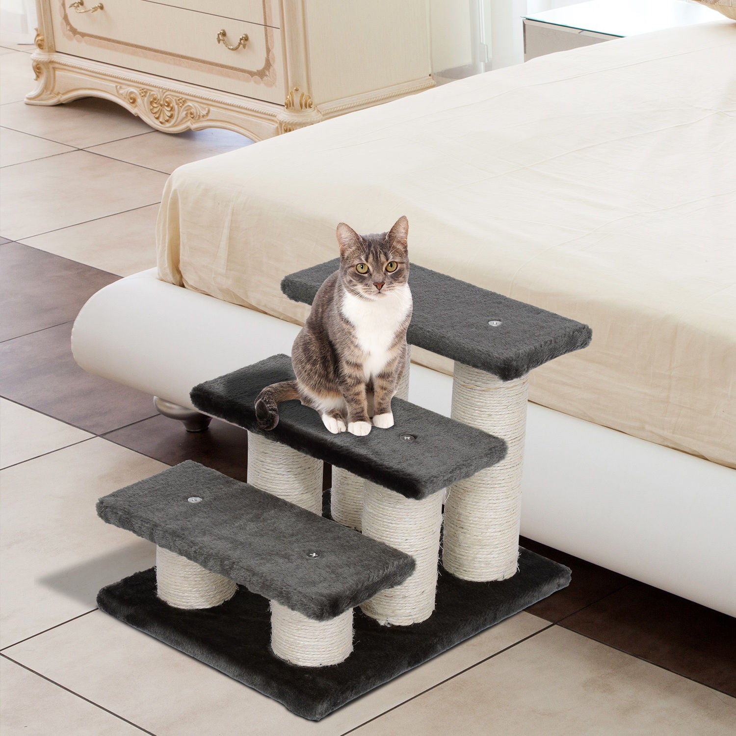 Nancy's Wilcox Animal Stairs Cat Stairs 3 Steps Dog Stairs Escaliers pour chats et chiens en peluche