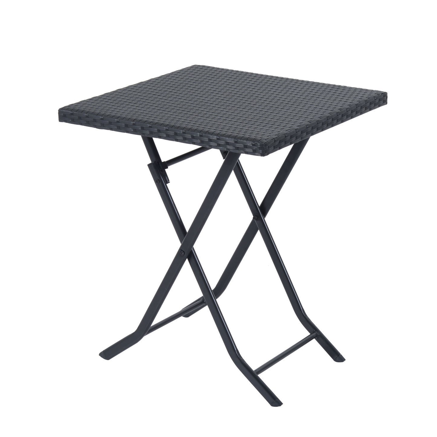 Nancy's Actun Neko Polyrattan Bistroset voor 2 personen - Zitgroep rotan tuinset zwart