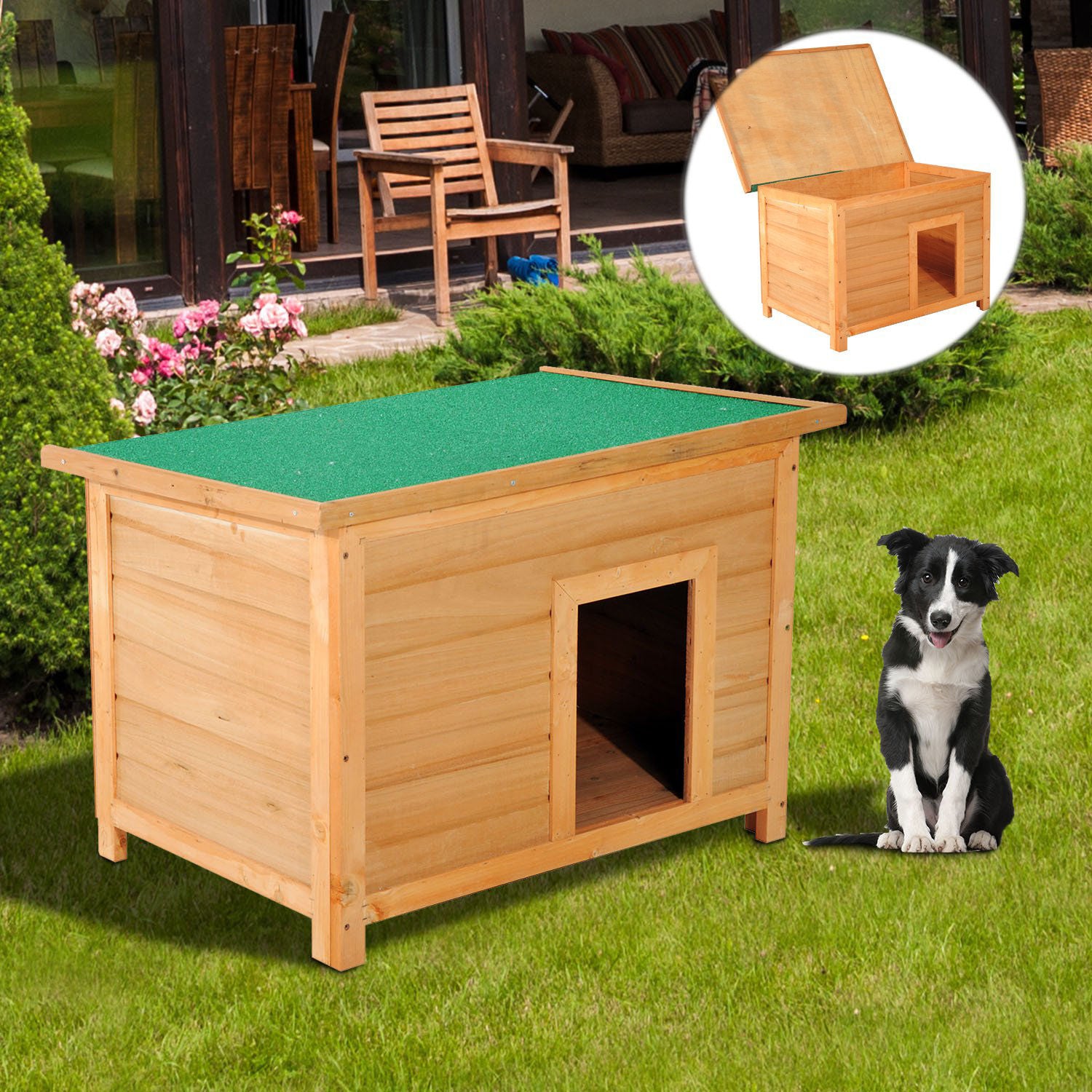 Nancy's Bar River Dog House - Marron, Vert - Sapin - 33,46 cm x 22,83 cm x 22,83 cm