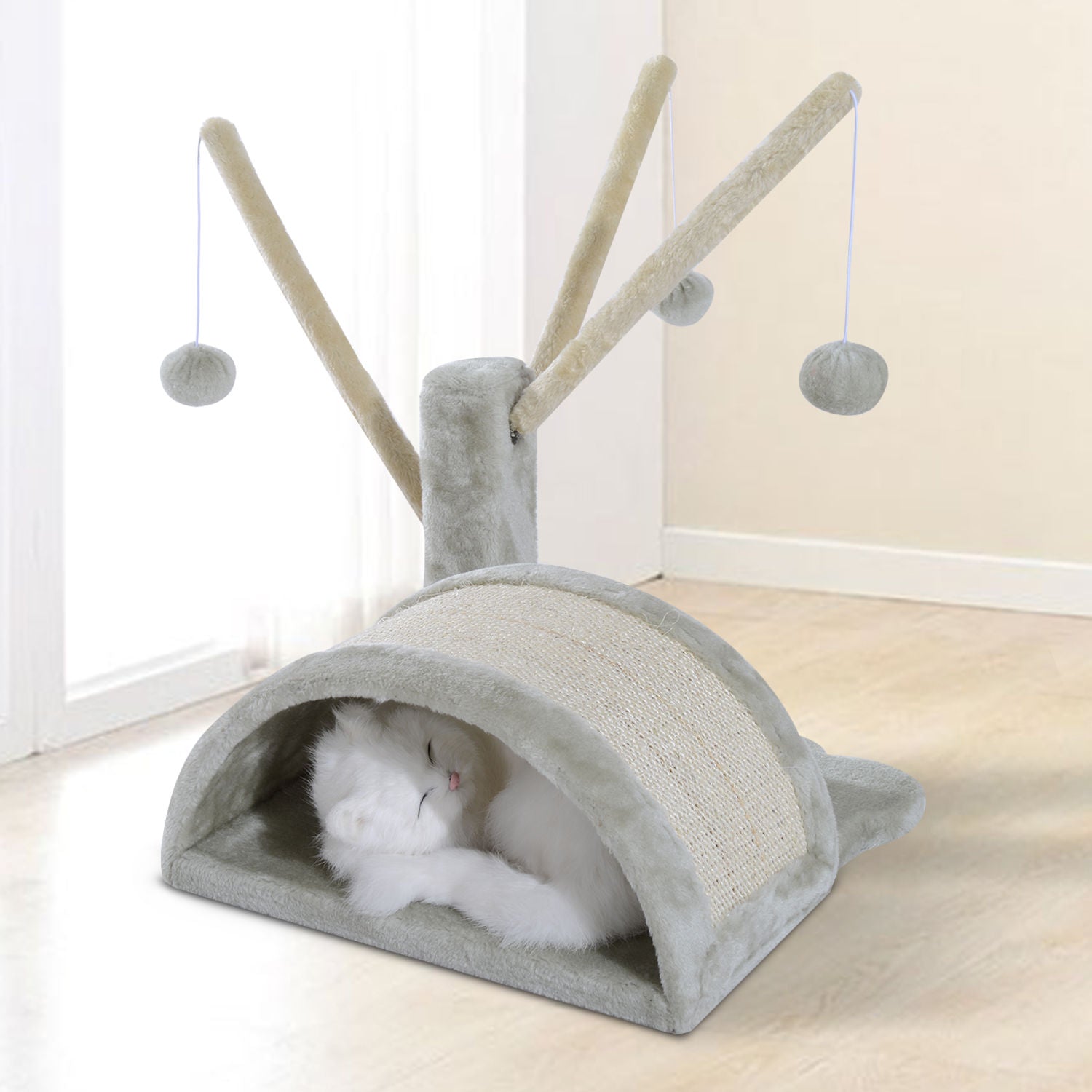 Nancy's Bobs Creek Scratching Post - Gris - Aggloméré, Peluche - 14,96 cm x 14,96 cm x 15,75 cm