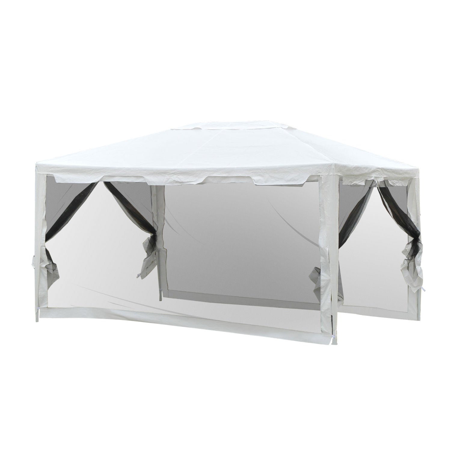 Nancy's Caledonia Pavilion Party Tent - Wit, Zwart - Metaal, Pe - 155,51 cm x 116,14 cm x 100,39 cm