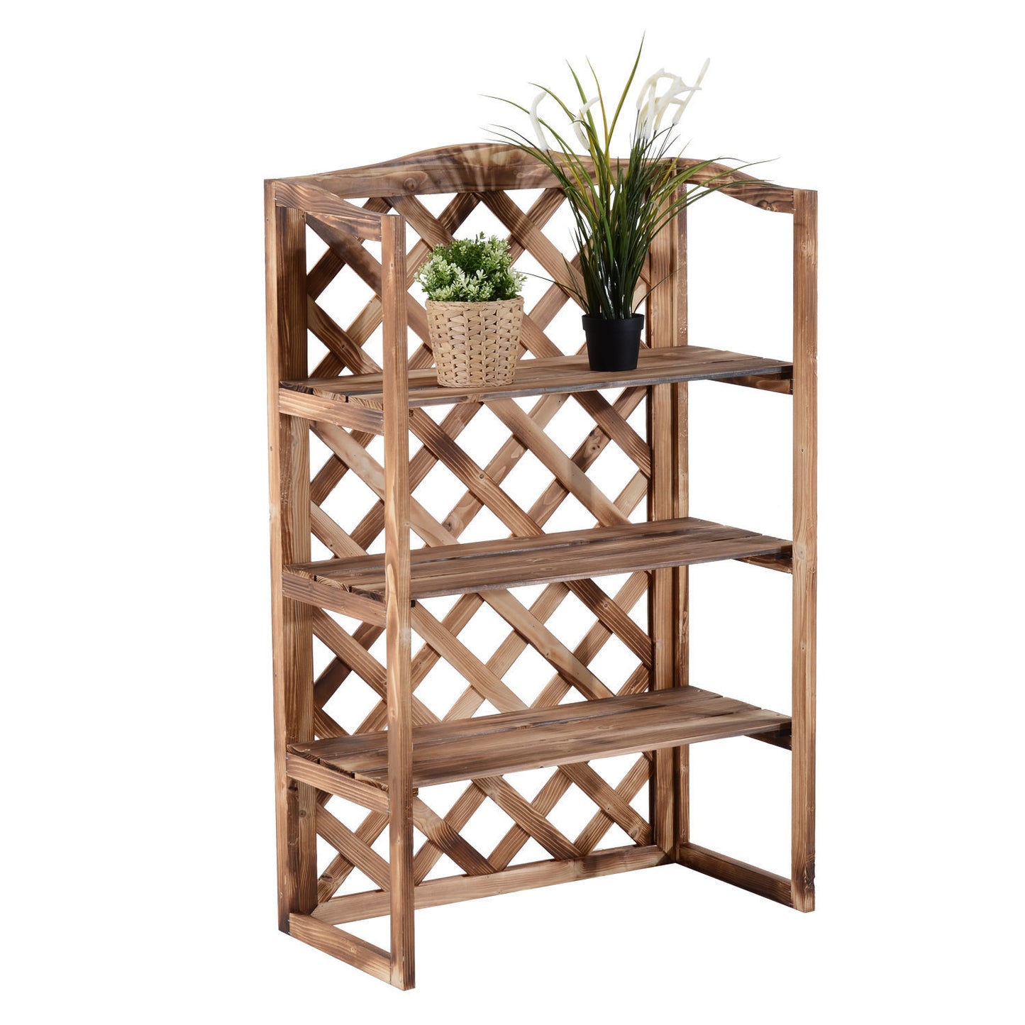 Nancy's Camps Plantenrek - Bloementrap - Plantentrap - Bruin - Dennenhout - ± 75 x 40 x 120 cm