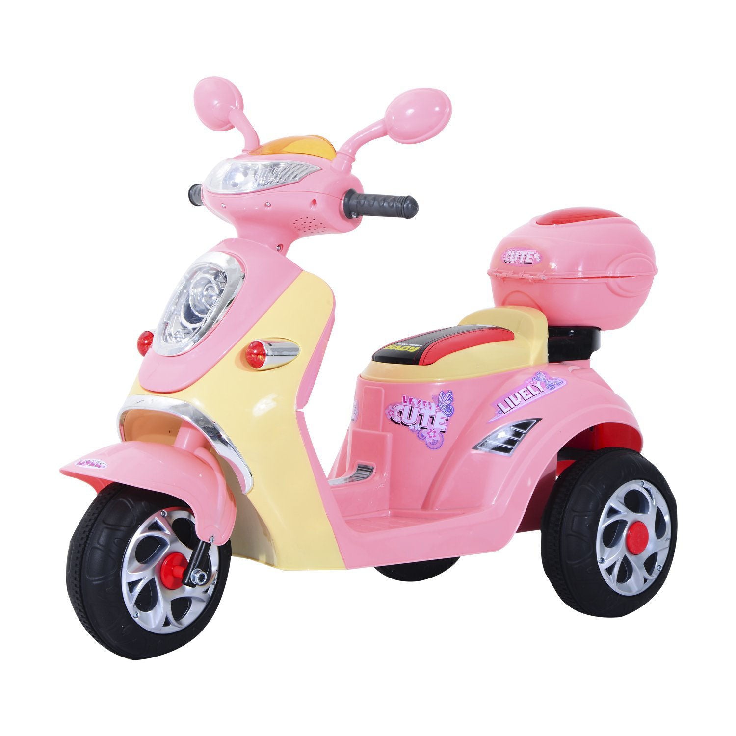 Nancy's Cay Corker Elektrische Kindermotor - Roze, Geel - L108 x B51 x H75cm