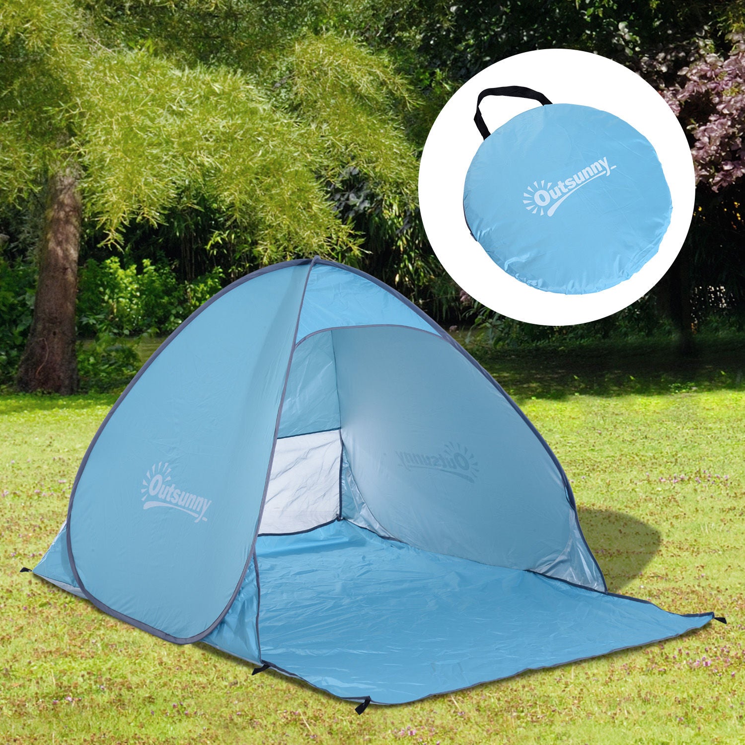 Nancy's Cedar Bank Kampeertent - Strandtent - Blauw - ± 200 x 150 x 120 cm