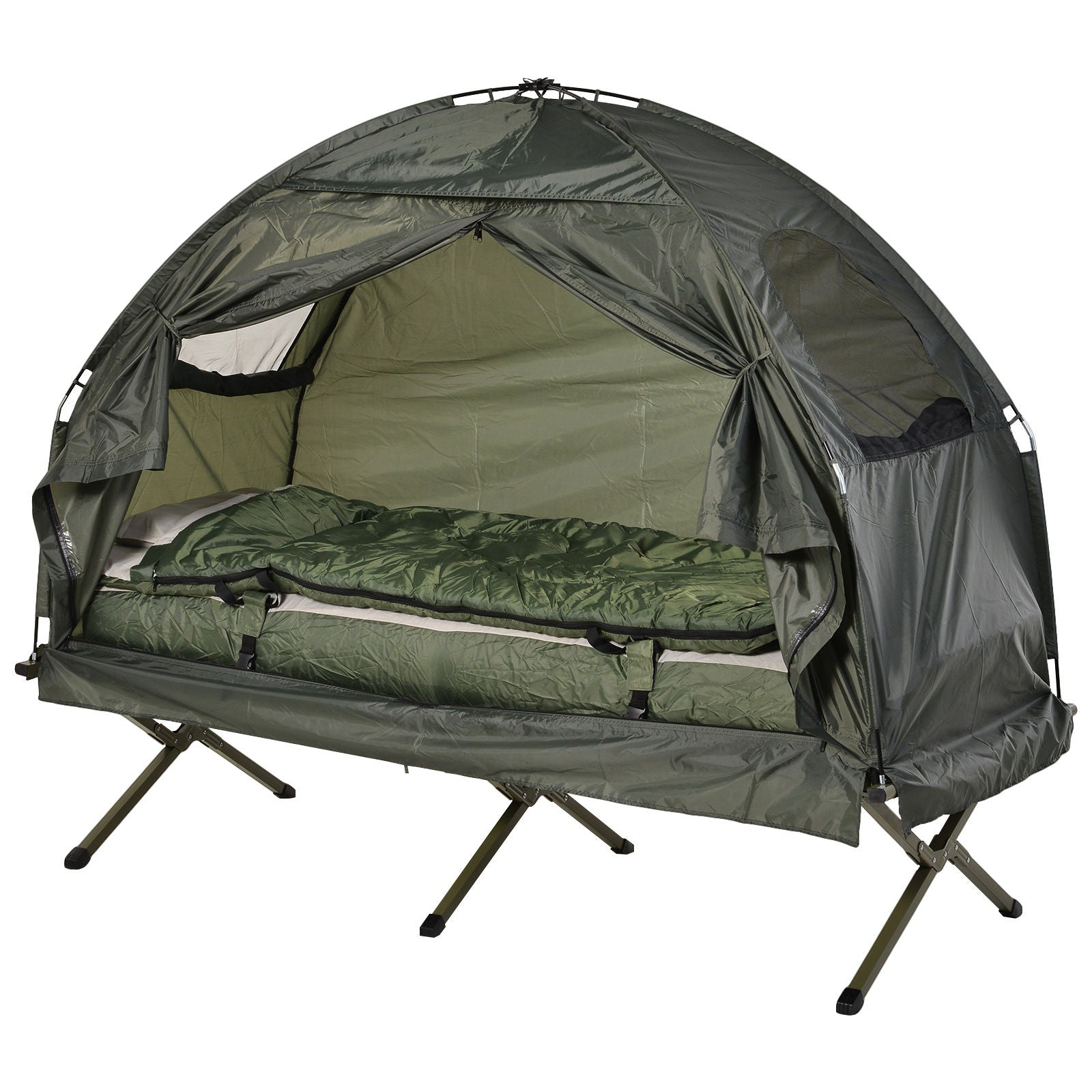 Nancy's Chunch Camping Bed Set - Groen - Polyester, Aluminium, Glasvezel - 75,98 cm x 33,86 cm x 62,99 cm