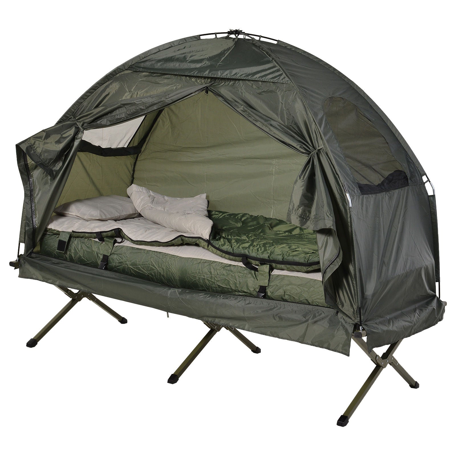 Nancy's Chunch Camping Bed Set - Groen - Polyester, Aluminium, Glasvezel - 75,98 cm x 33,86 cm x 62,99 cm