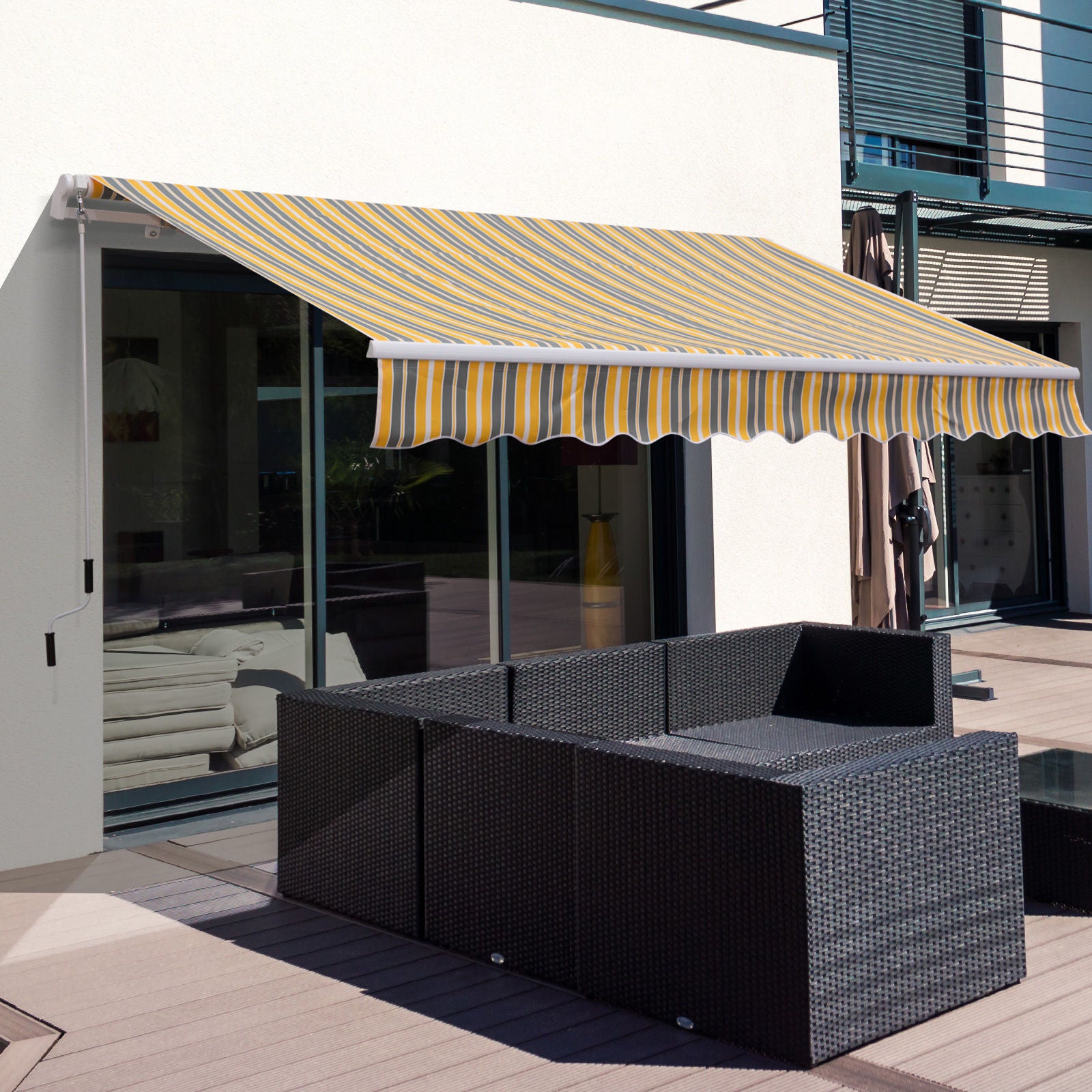 Protection solaire pour auvent Nancy's Cuello - Jaune, Gris - Aluminium, Polyester - cm x 137,79 cm x 98,42 cm