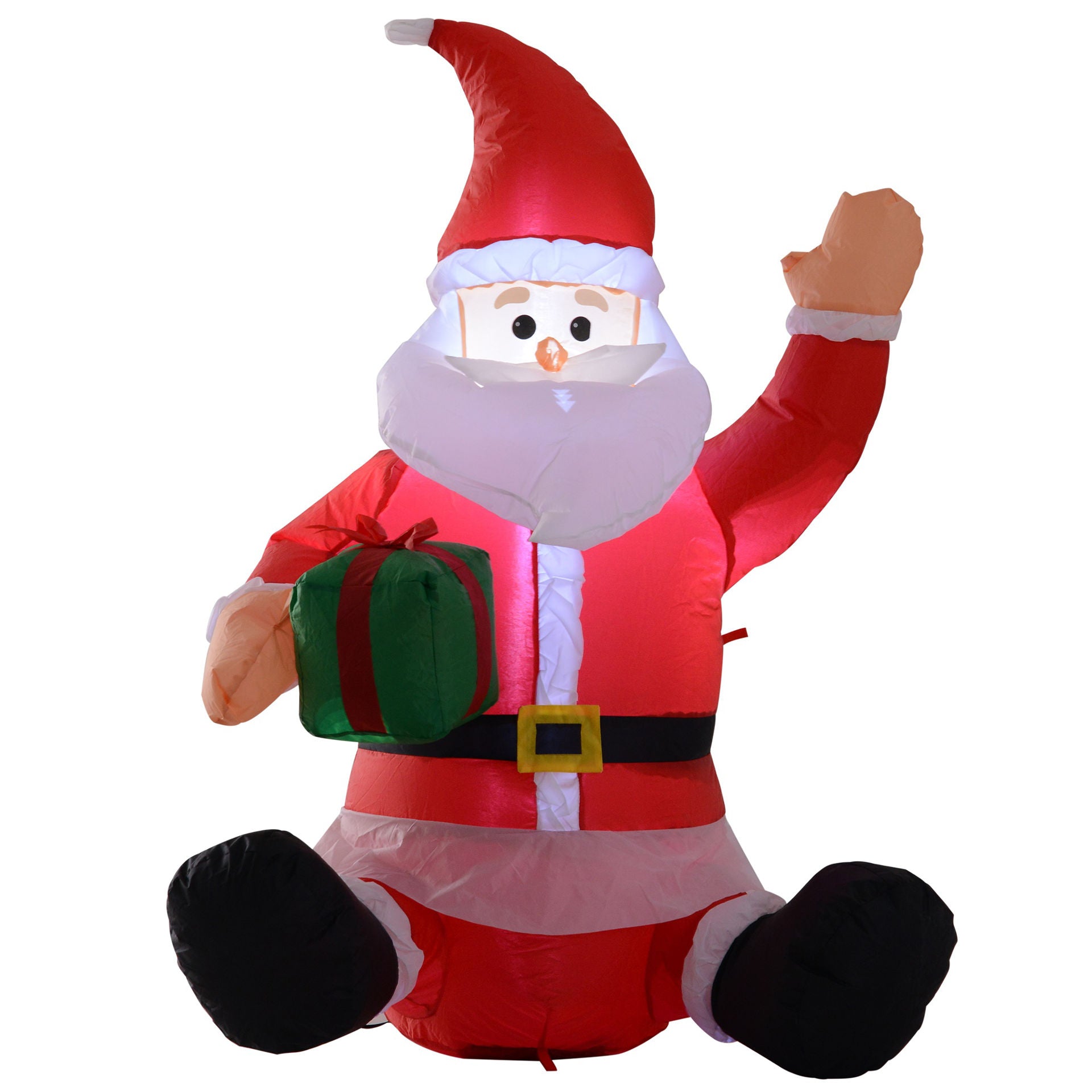 Nancy's El Brazo Opblaasbare LED Kerstman - Rood - Polyester