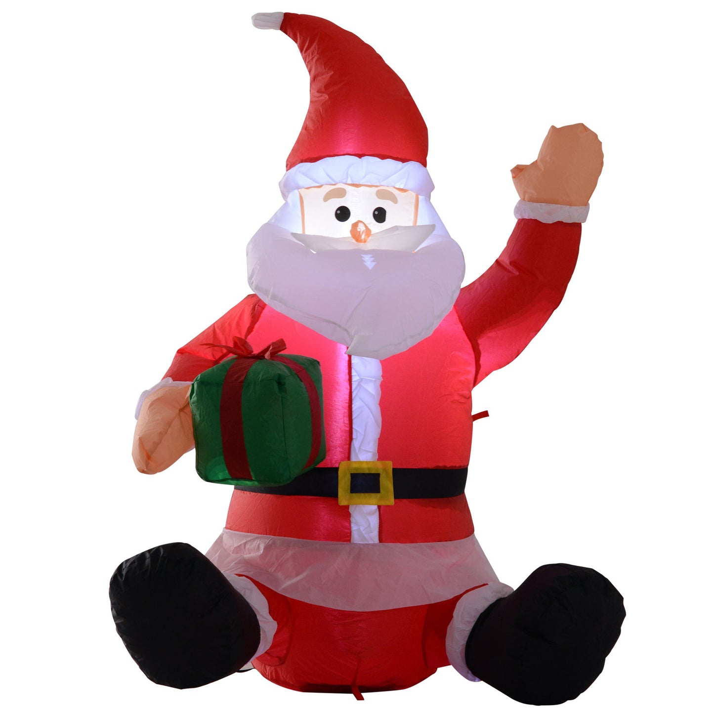 Nancy's El Brazo Opblaasbare LED Kerstman - Rood - Polyester