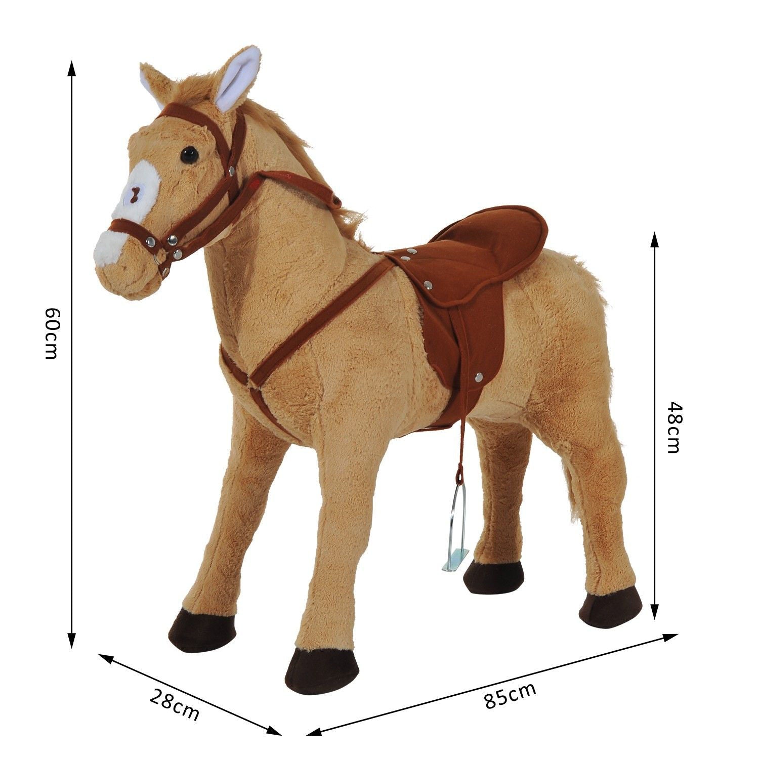 Cheval d'équitation Estero de Nancy - Beige - Peluche, Métal, Coton Pp - 33,46 cm x 11,02 cm x 23,62 cm