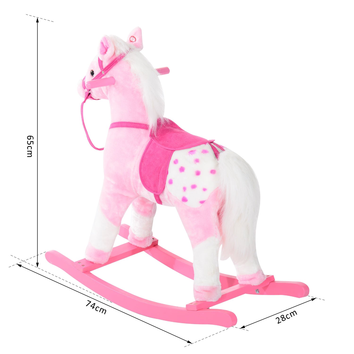 Cheval à bascule pour enfants Nancy's Fireburn - Rose - Peluche, Peuplier - 29,13 cm x 11 024 cm x 25,59 cm
