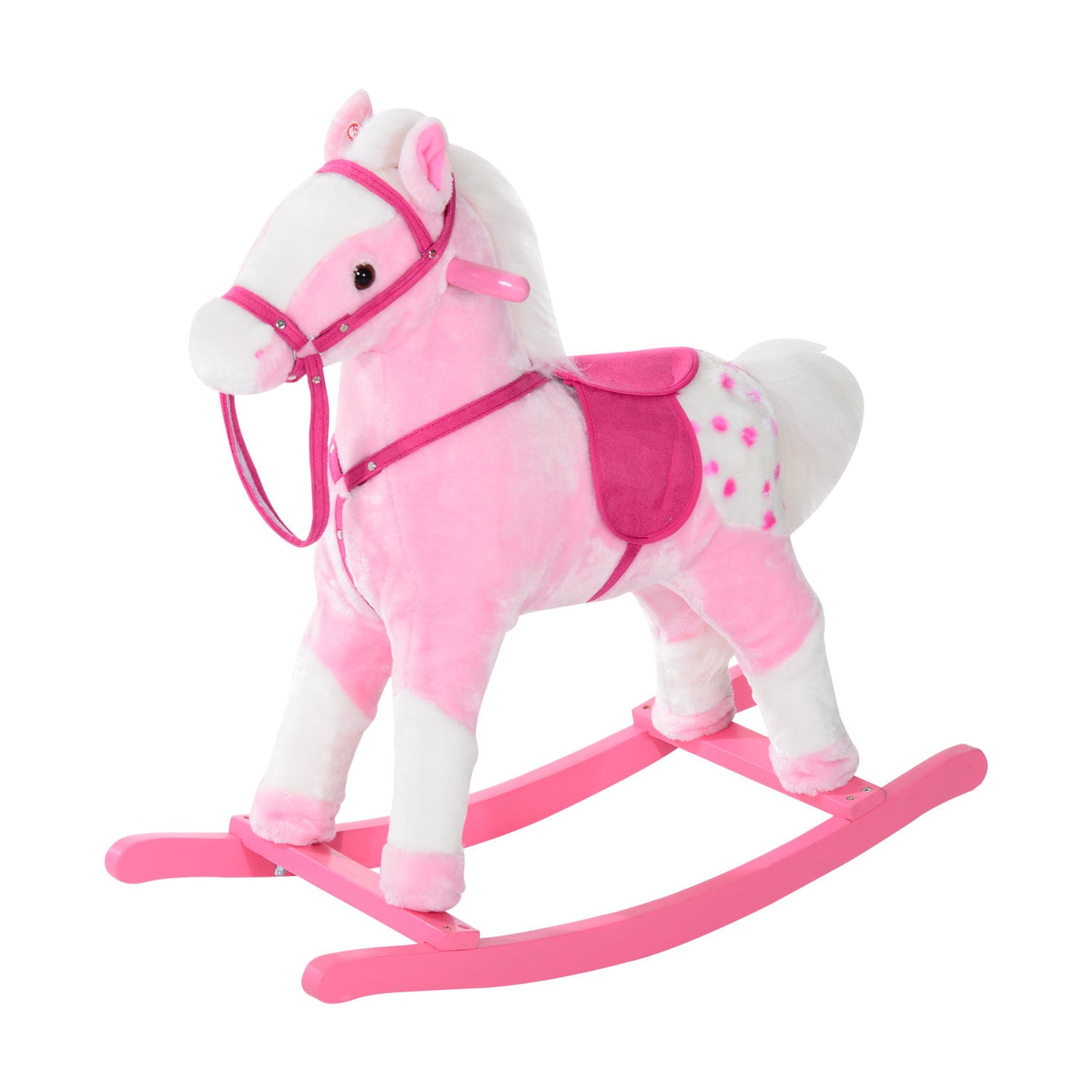 Nancy's Fireburn Kinder hobbelpaard - Roze - Pluche, Populier - 29,13 cm x 11.024 cm x 25,59 cm