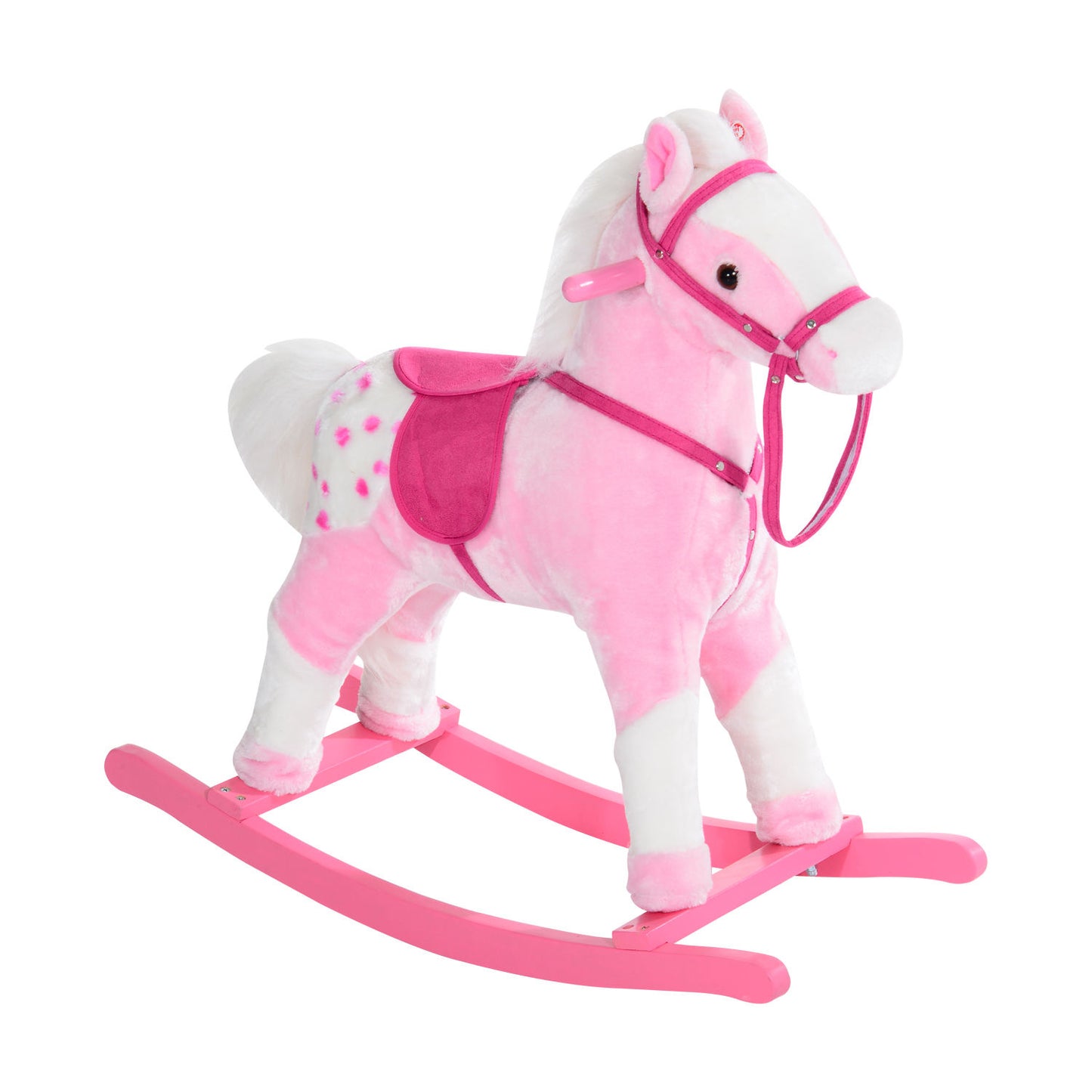 Nancy's Fireburn Kinder hobbelpaard - Roze - Pluche, Populier - 29,13 cm x 11.024 cm x 25,59 cm
