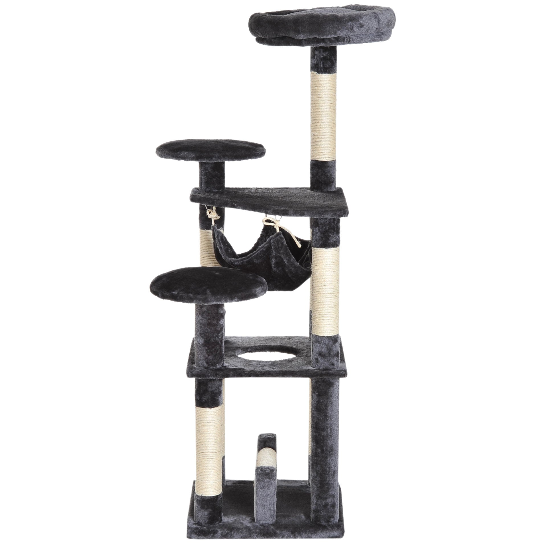 Nancy's Gorge One Scratching Post Cat Tree - Gray - Chipboard, Fiber, Plush - 15.74 cm x 15.74 cm x 51.96 cm