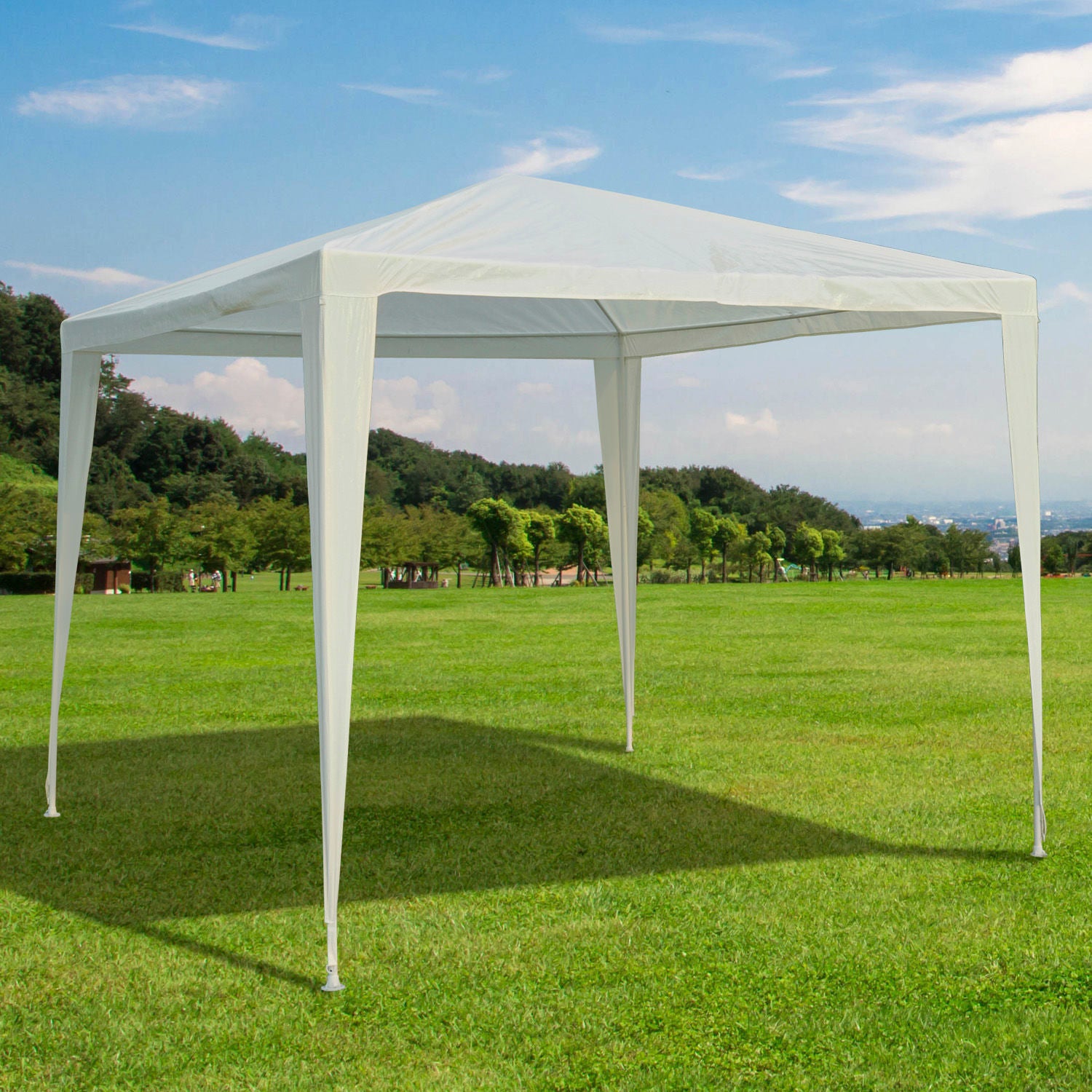 Nancy's Humes Bank Garden Pavillion - Wit - Staal, Polyethyleen - 106,29 cm x 106,29 cm x 96,45 cm
