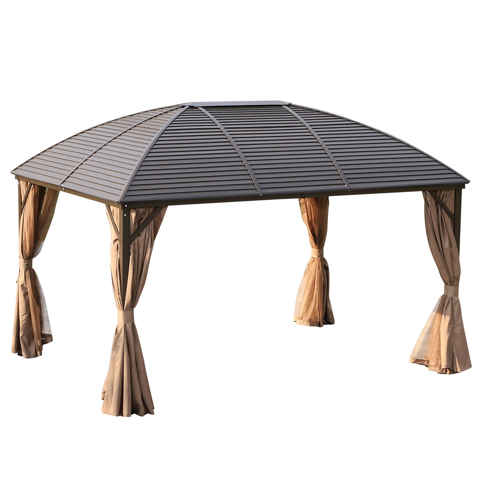 Nancy's J Young Garden Paviljoen - Party Tent - Pergola - Terrasoverkapping- Brons, Bruin - ± 400 x 300 cm