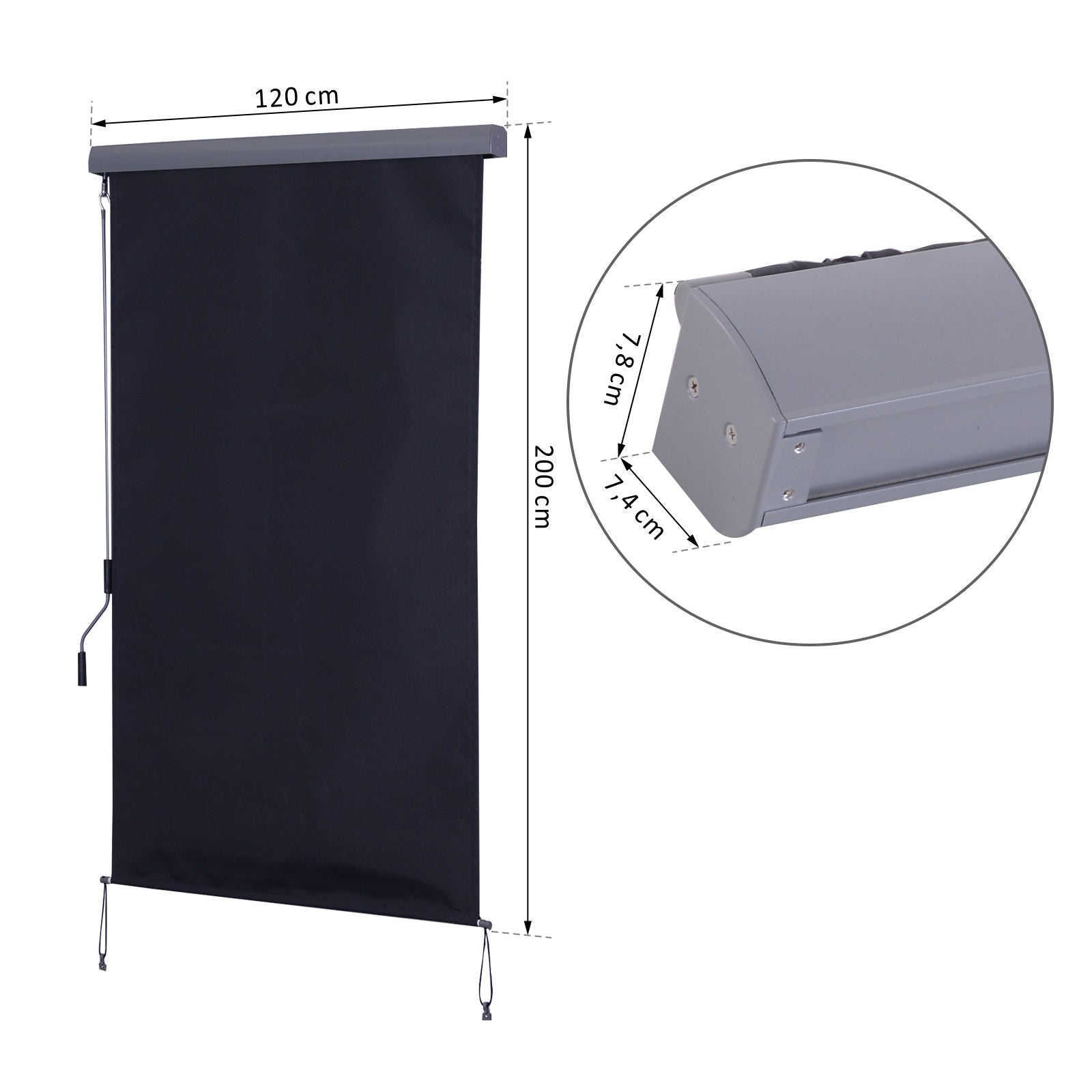 Nancy's Jones Camp Luifel Windbescherming - Grijs - Aluminium, Polyester - 47,24 cm x cm x 78,74 cm