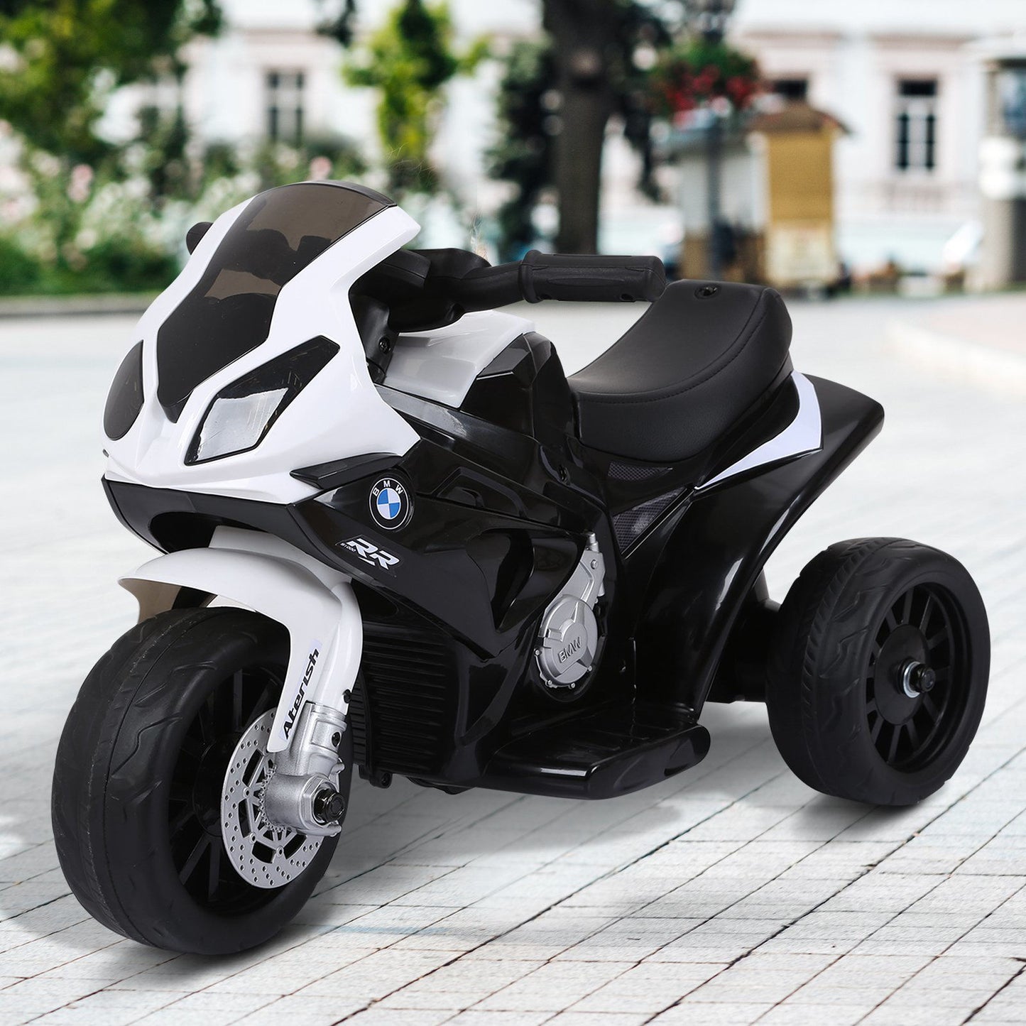 Nancy's Joeri Elektrische Kindermotor - Elektrische Driewieler - Kindervoertuig - Kinder BMW Motorfiets - Muziek / Licht -Zwart