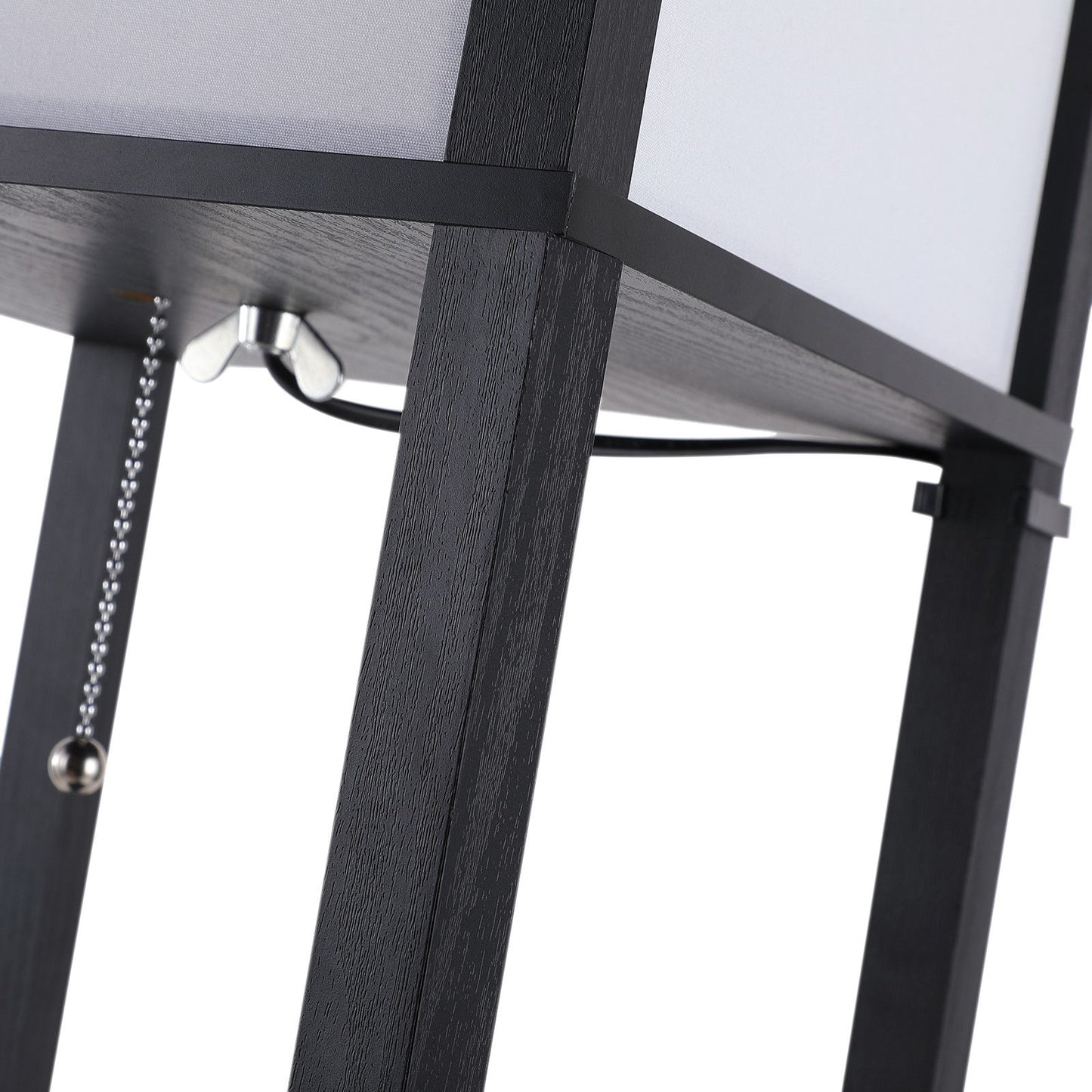 Nancy's Lagarto Vloerlamp - Staande Lamp - Met 3 vakken - Zwart - MDF