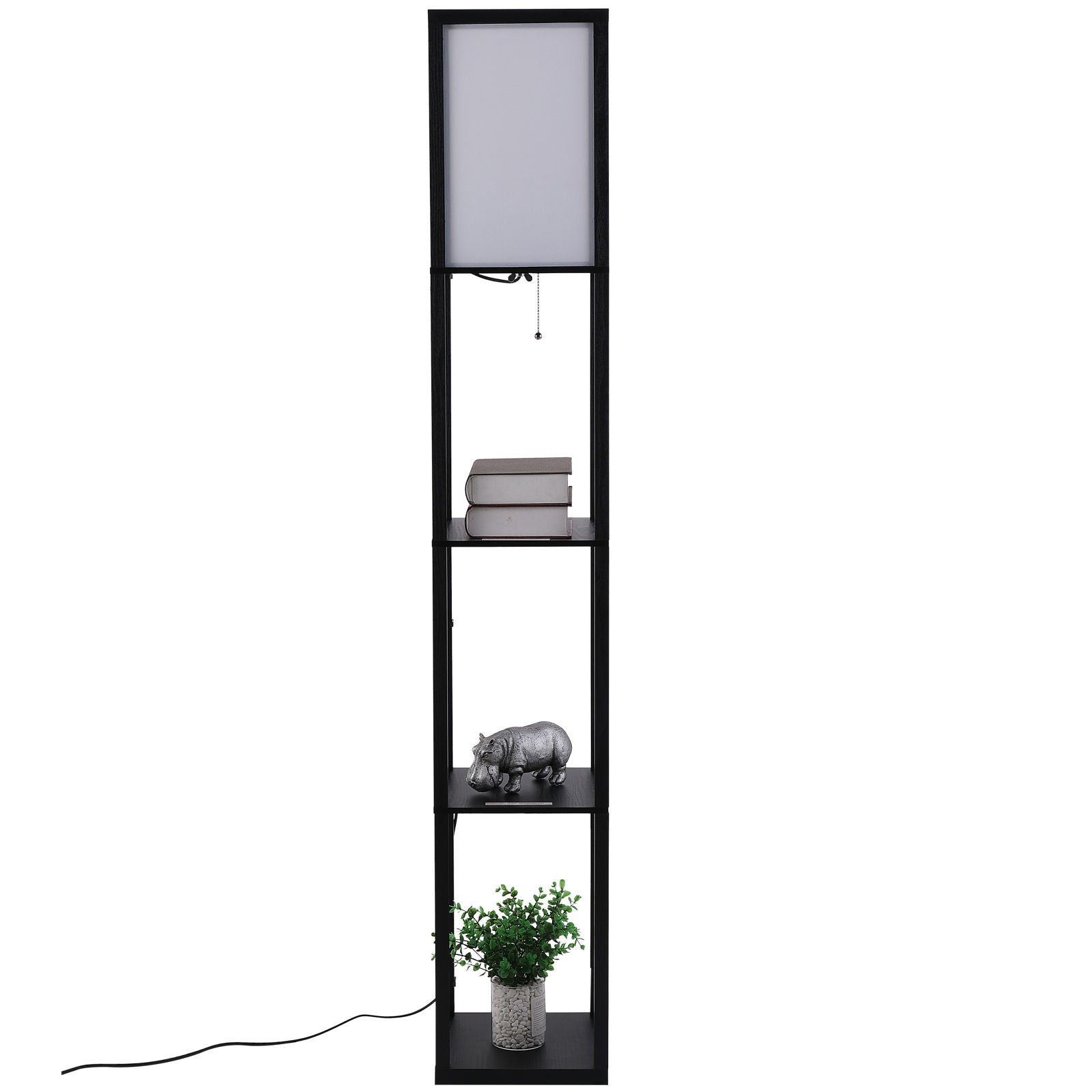 Nancy's Lagarto Floor Lamp - Standing Lamp - With 3 Compartments - Black - MDF