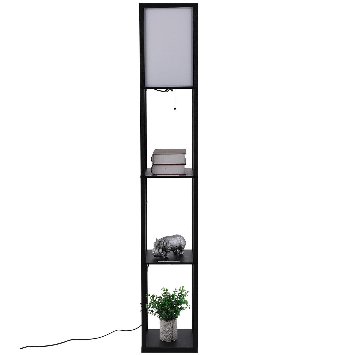 Nancy's Lagarto Vloerlamp - Staande Lamp - Met 3 vakken - Zwart - MDF