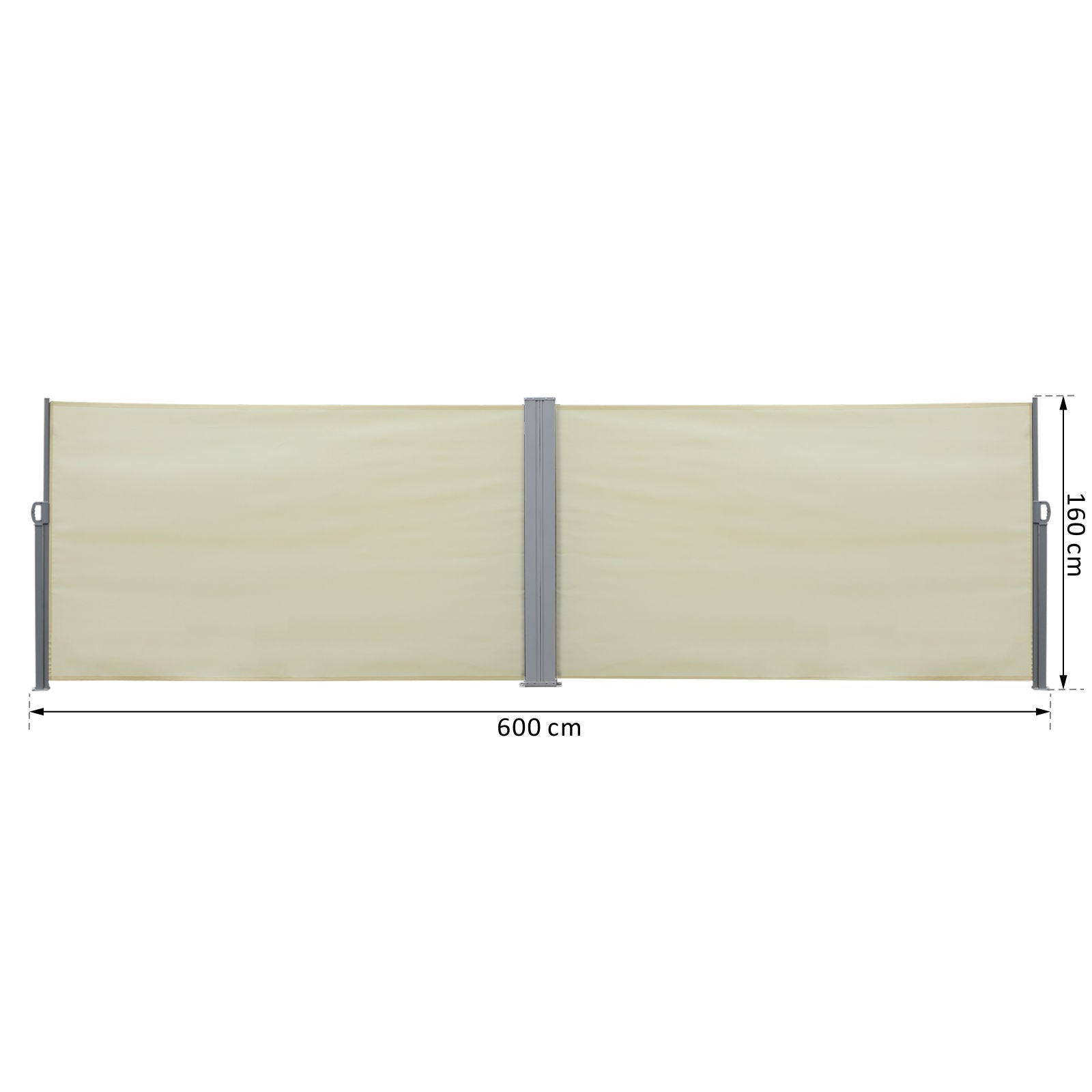 Nancy's Ragged Cay Double Side Luifel Privacy Screen - Crème - Polyester, Metaal - 236,22 cm x cm x 70,86 cm