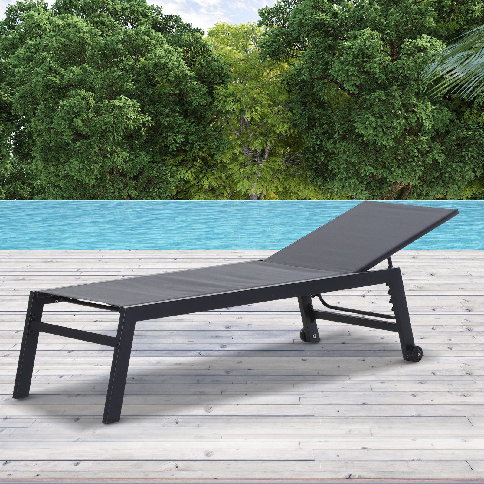 Nancy's Rancho Ligstoel Tuin - Grijs - Aluminium, Mesh - 66,53 cm x 25,59 cm x 40,15 cm
