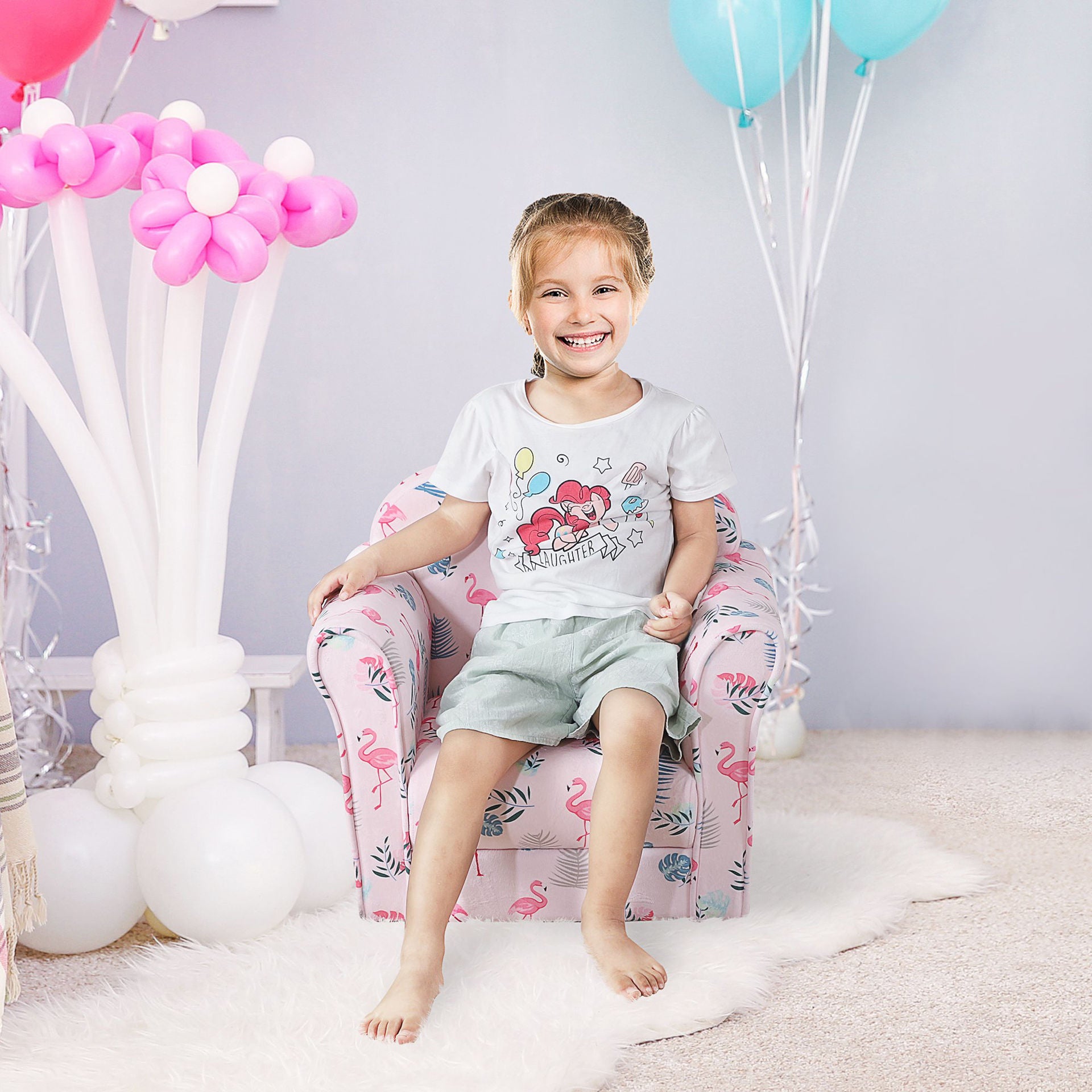 Nancy's Rao Bravo Canapé pour enfants, fauteuil pour enfants, mini fauteuil pour 3-6 ans, rose, 50 x 39 x 44 cm