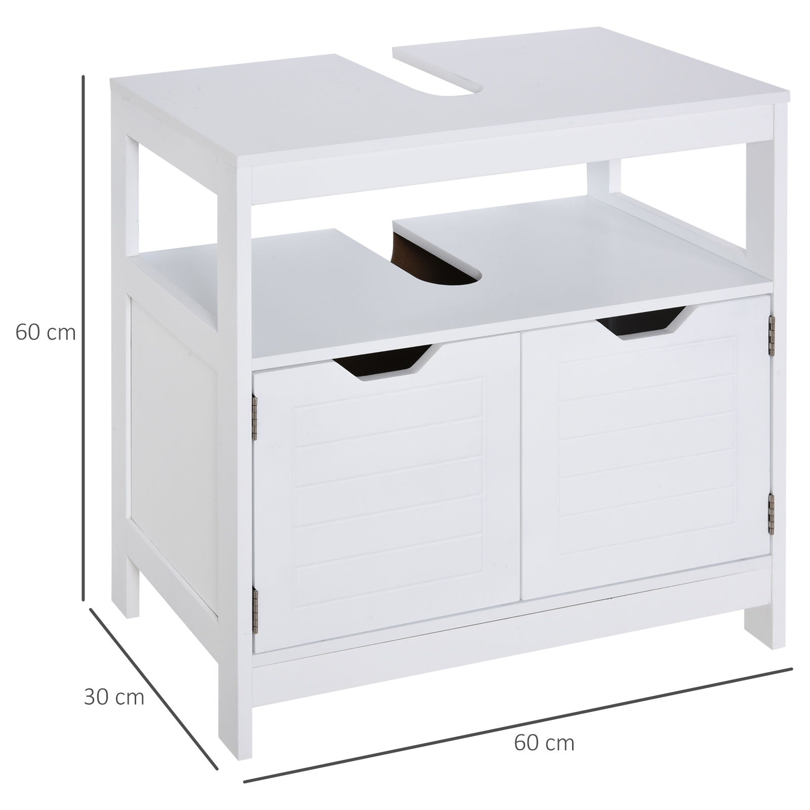 Nancy's Riversdale Wastafelmeubel - Wit - Gefabriceerd Hout - 23,62 cm x 11,81 cm x 23,62 cm