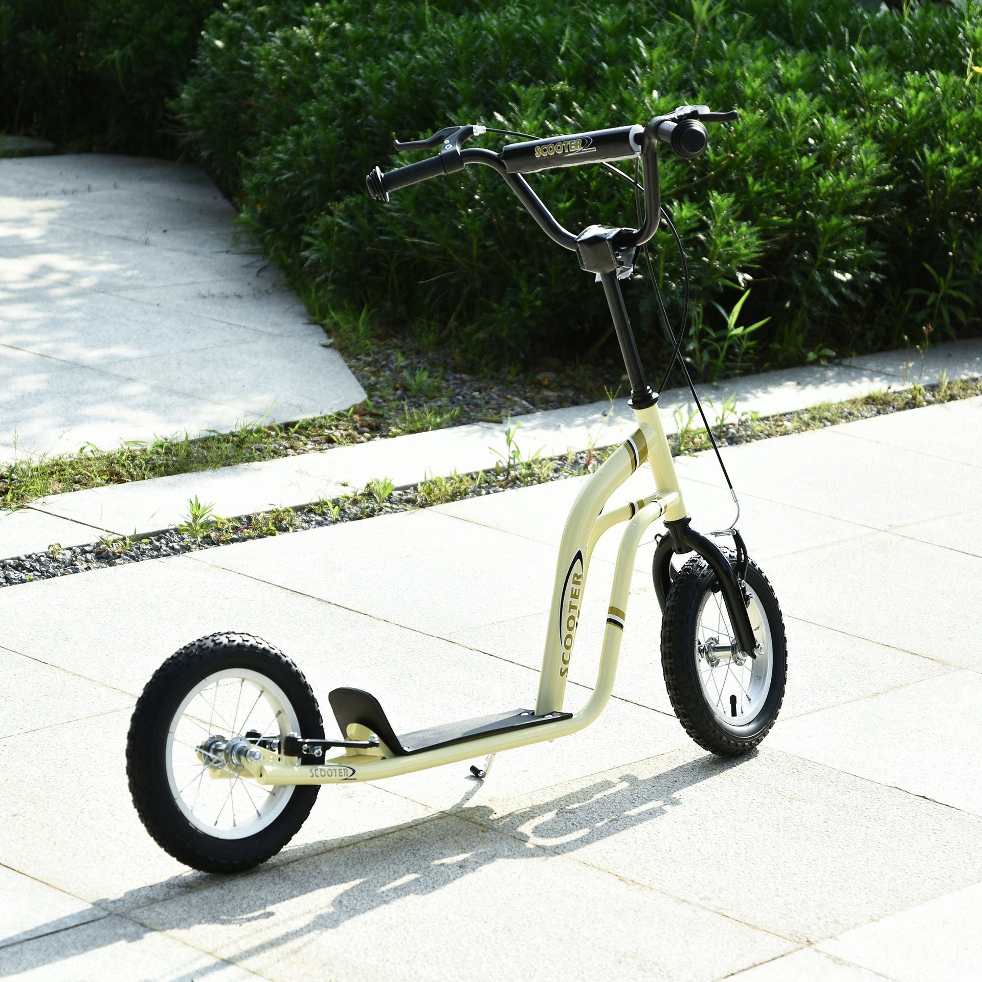 Nancy's Rosaldo Scooter Kinderen - Beige - Staal, Aluminium, Rubber - 47,24 cm x 22,83 cm x 33,46 cm