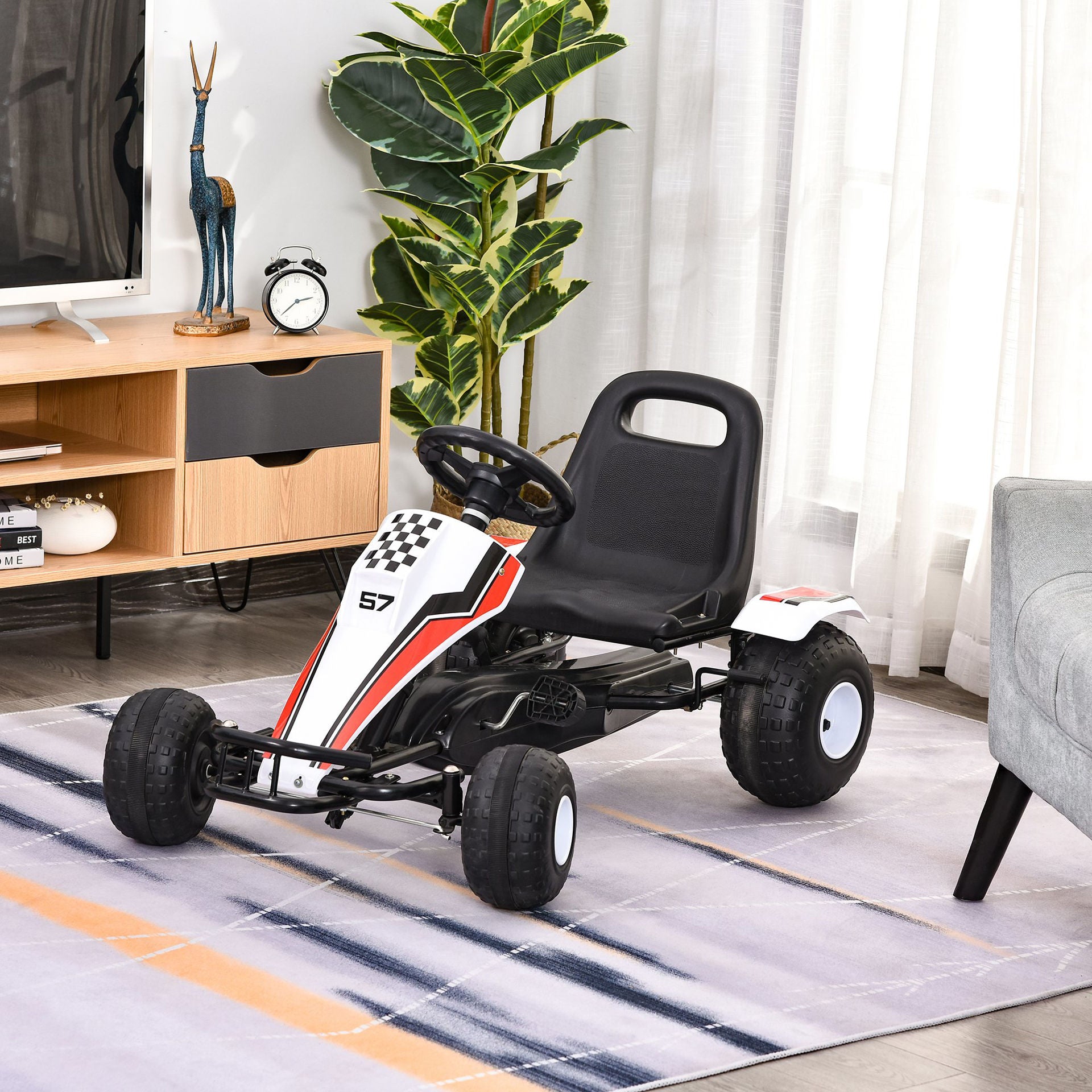 Nancy's Santa Rosa Go-kart - Voiture à pédales - Véhicule pour enfants - Jouets pour enfants - Blanc
