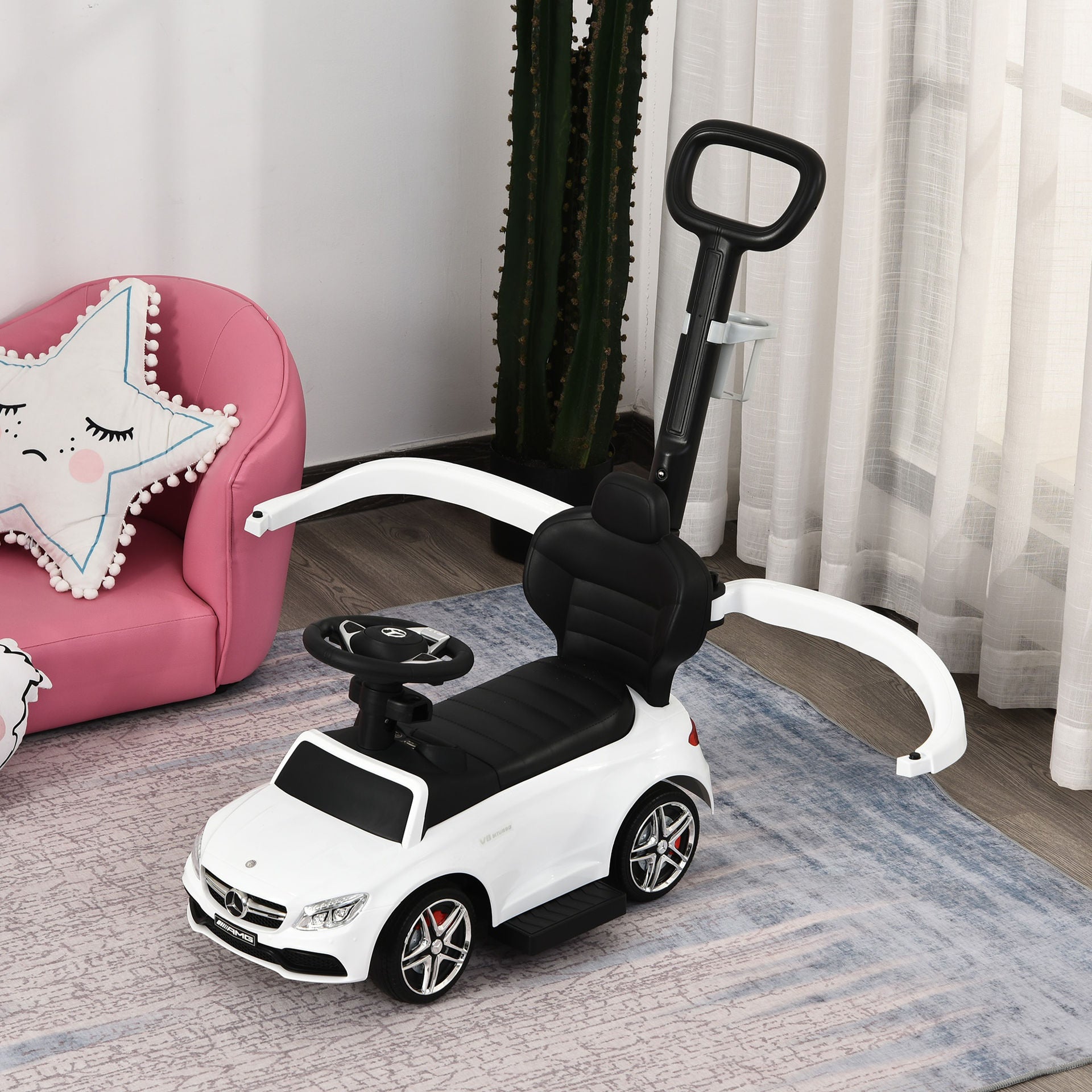 Nancy's Shag Cay duw Kinderauto Kinderwagen - Wit - 84L x 40B x 83H cm