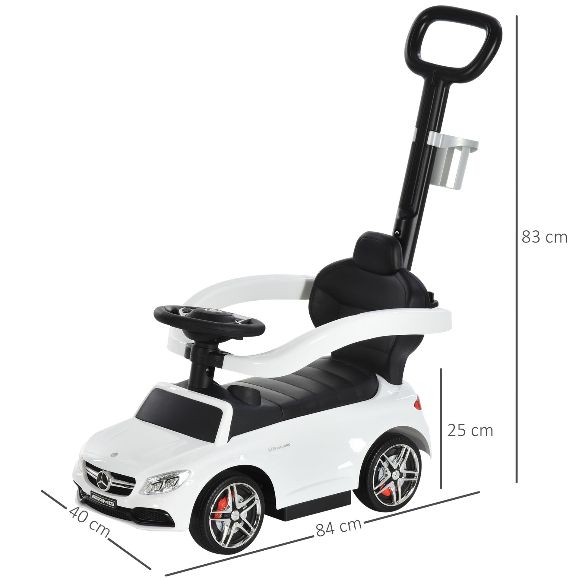Nancy's Shag Cay duw Kinderauto Kinderwagen - Wit - 84L x 40B x 83H cm