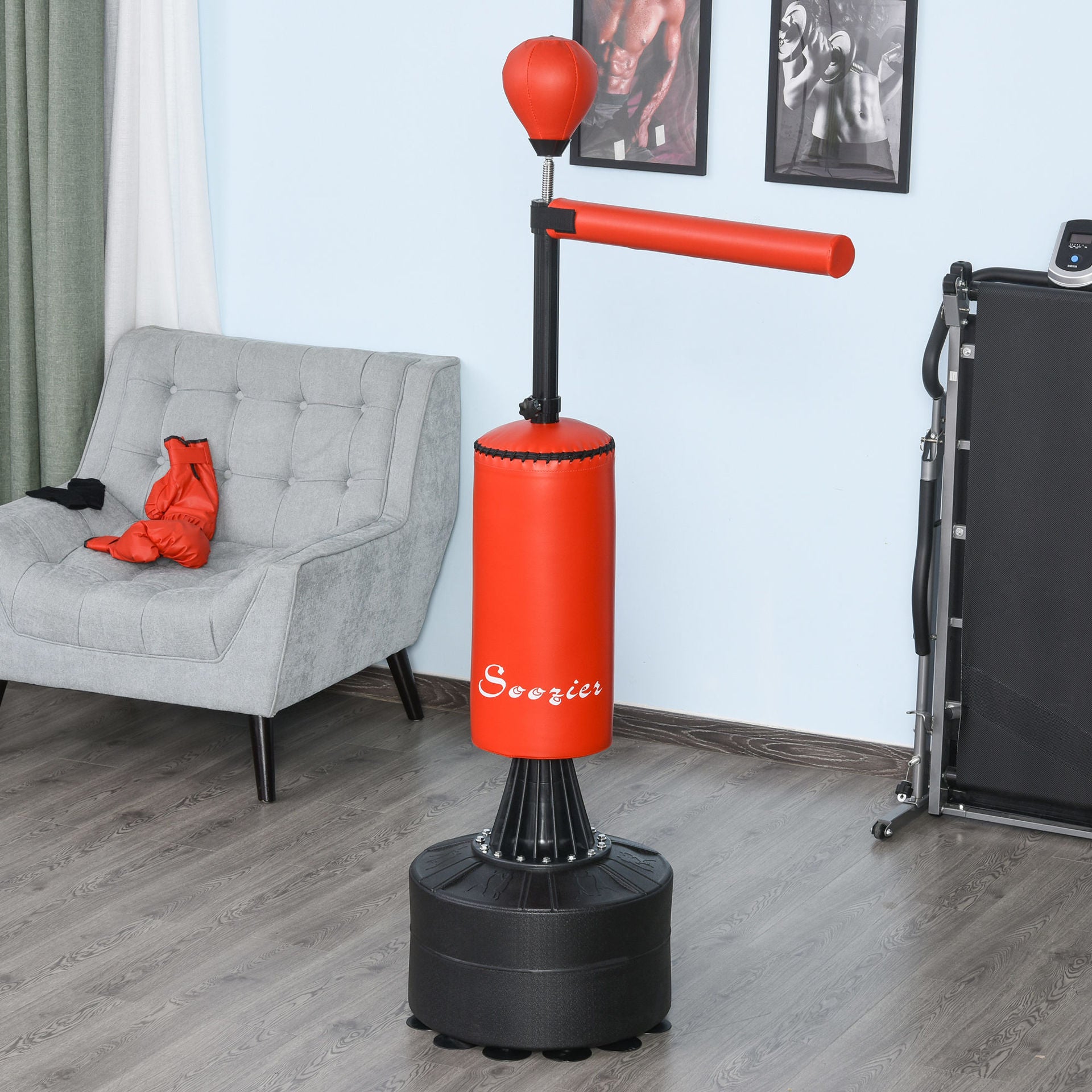 Nancy’s Swasey Standing Punching Bag - Noir, Rouge - Pu, Pe, HDPE - 34,64 cm x 18,89 cm x 80,7 cm