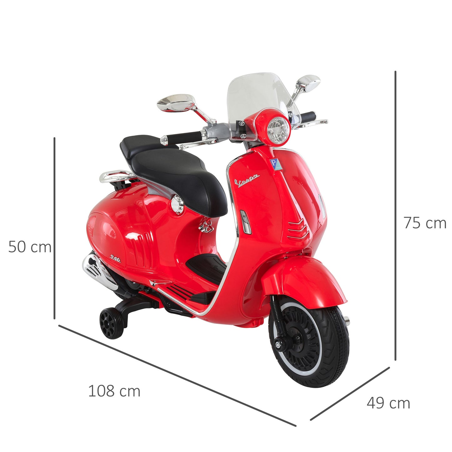 Nancy's The Gorge Elektrische Kinderscooter - Kindermotor - Vespa voor Kinderen - Rood