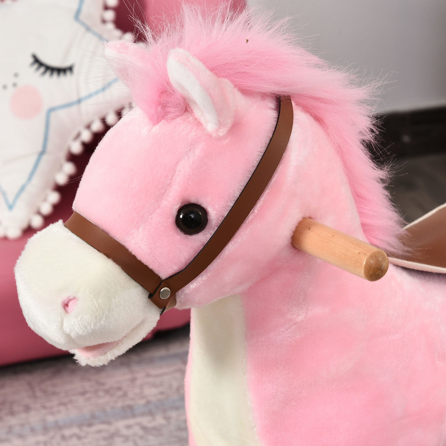 Nancy's Tu-Tu Camp Children Rocking Horse Baby - Roze - Pluche, Hout, Staal - 25,59 cm x 12,79 cm x 24,01 cm
