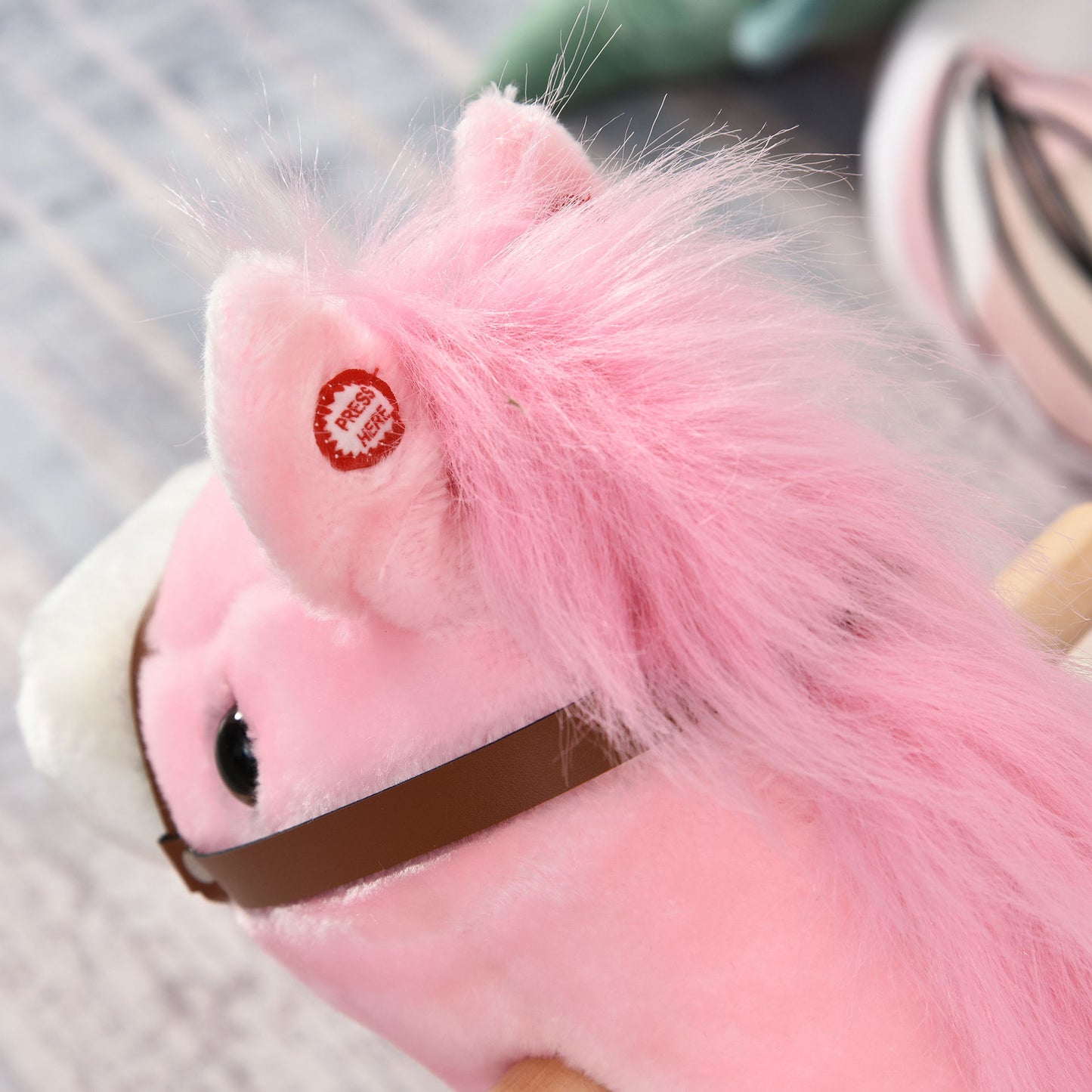Nancy's Tu-Tu Camp Children Rocking Horse Baby - Roze - Pluche, Hout, Staal - 25,59 cm x 12,79 cm x 24,01 cm